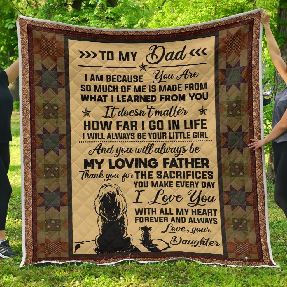 To My Dad You Are As Brave As Lion Blanket Gift For Dad From Daughter-A Loves Gift