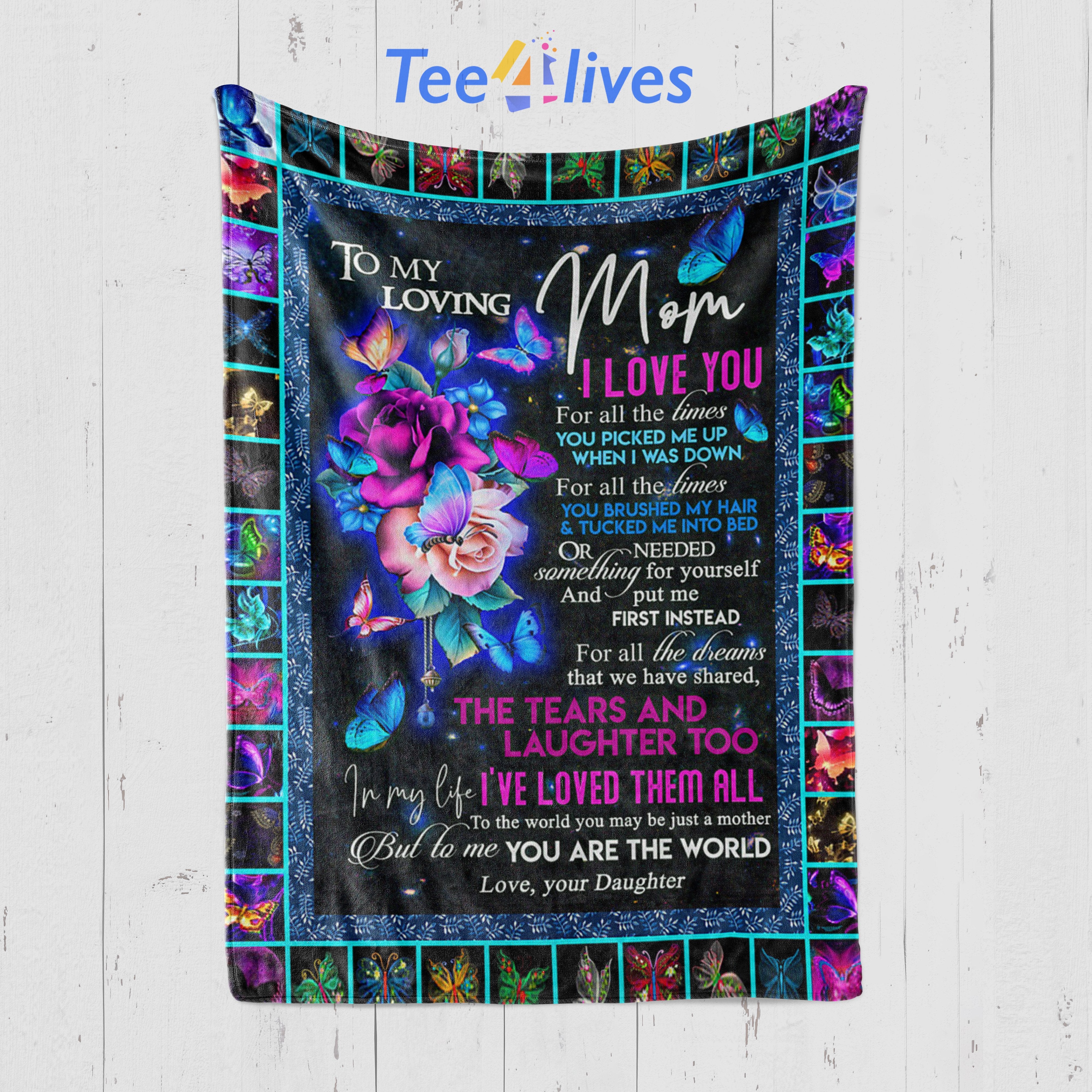 Custom Blanket To My Loving Mom Blanket - Gift For Mom - Fleece Blanket-A Loves Gift