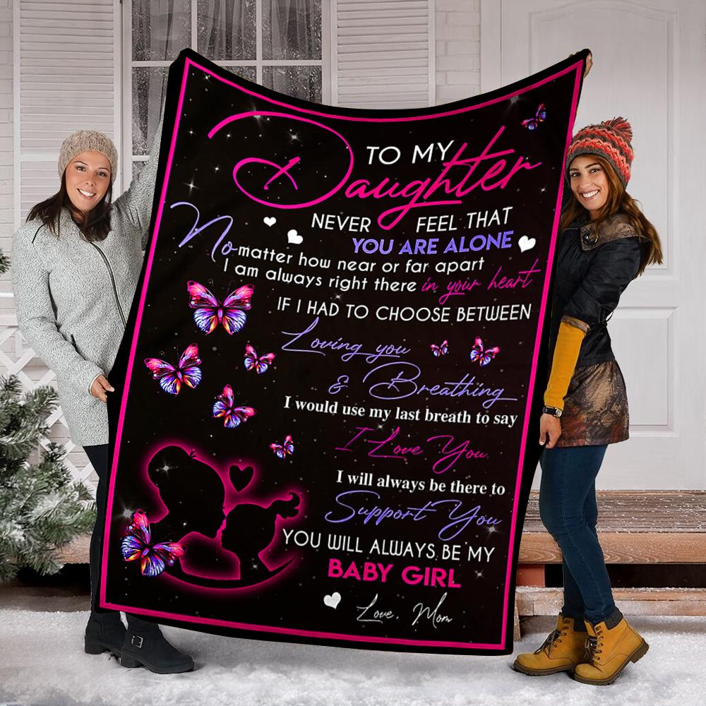 Custom Blankets To My Daughter Blanket - Perfect Gift For Daughter - Fleece Blanket-A Loves Gift