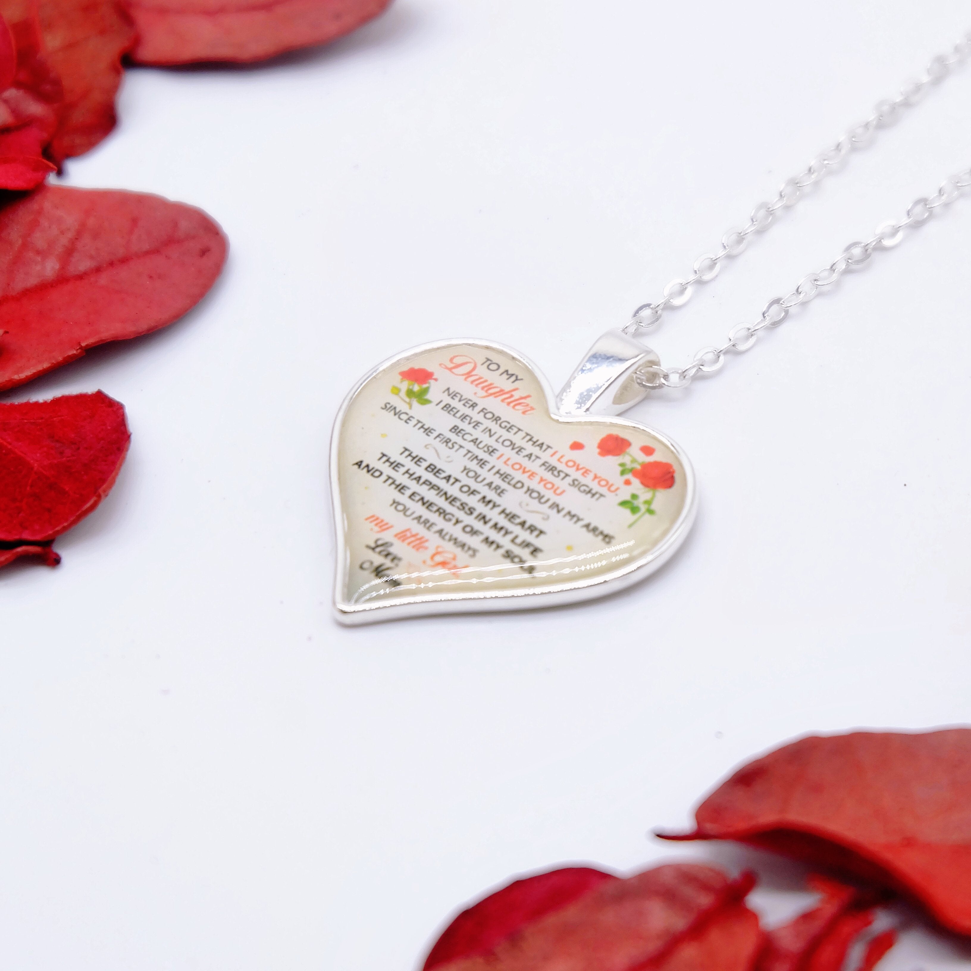 Heart Pendant Necklace To My Daughter-A Loves Gift