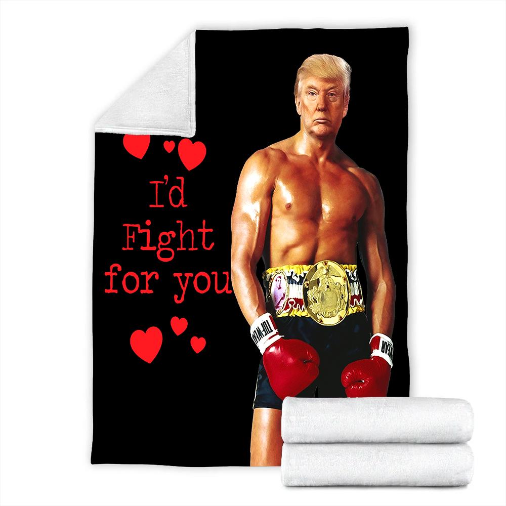 Custom Blanket Boxer Trump Rocky Meme Heavyweight Joke Blanket - Fleece Blanket-A Loves Gift