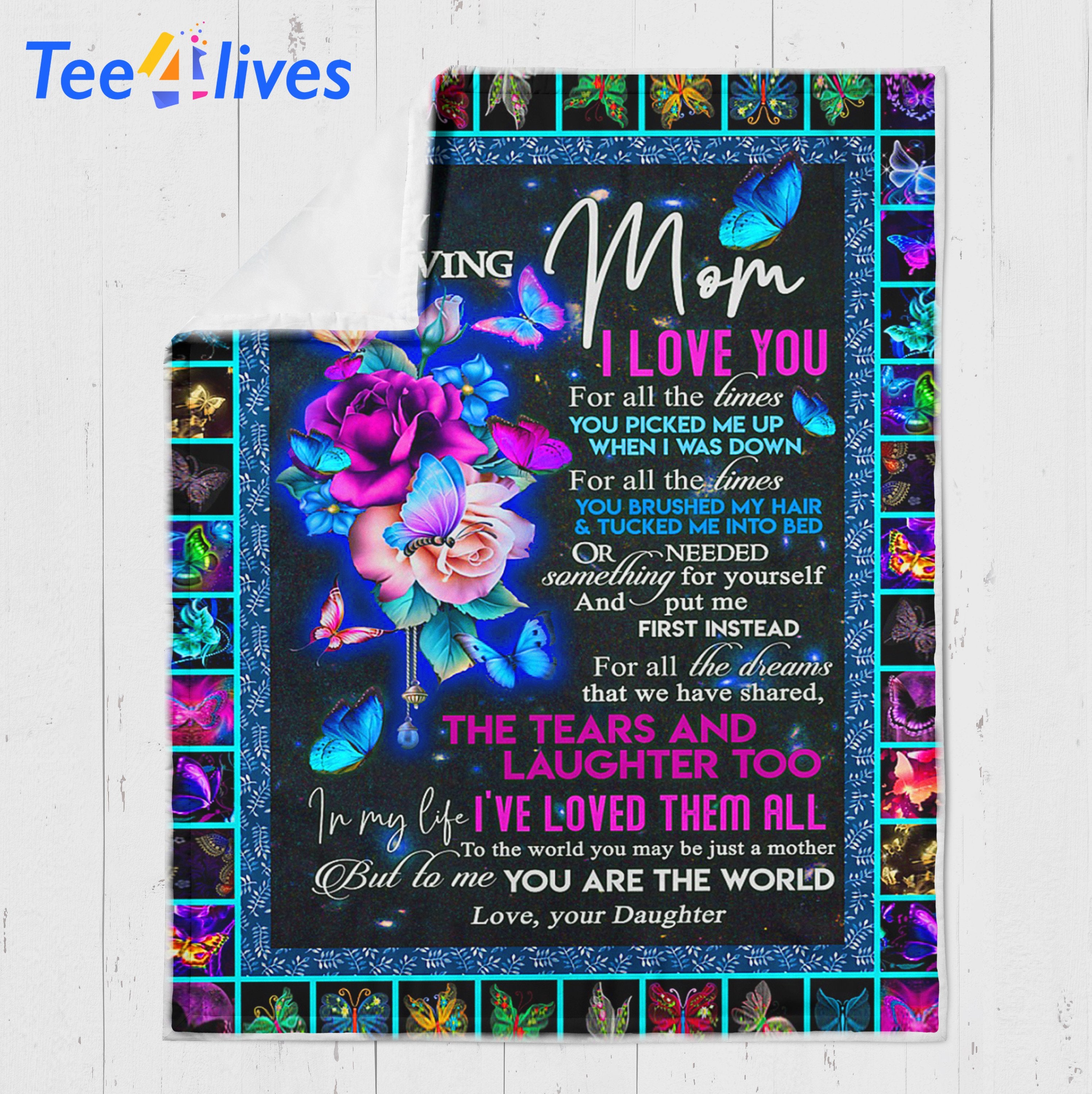 Custom Blanket To My Loving Mom Blanket - Gift For Mom - Fleece Blanket-A Loves Gift