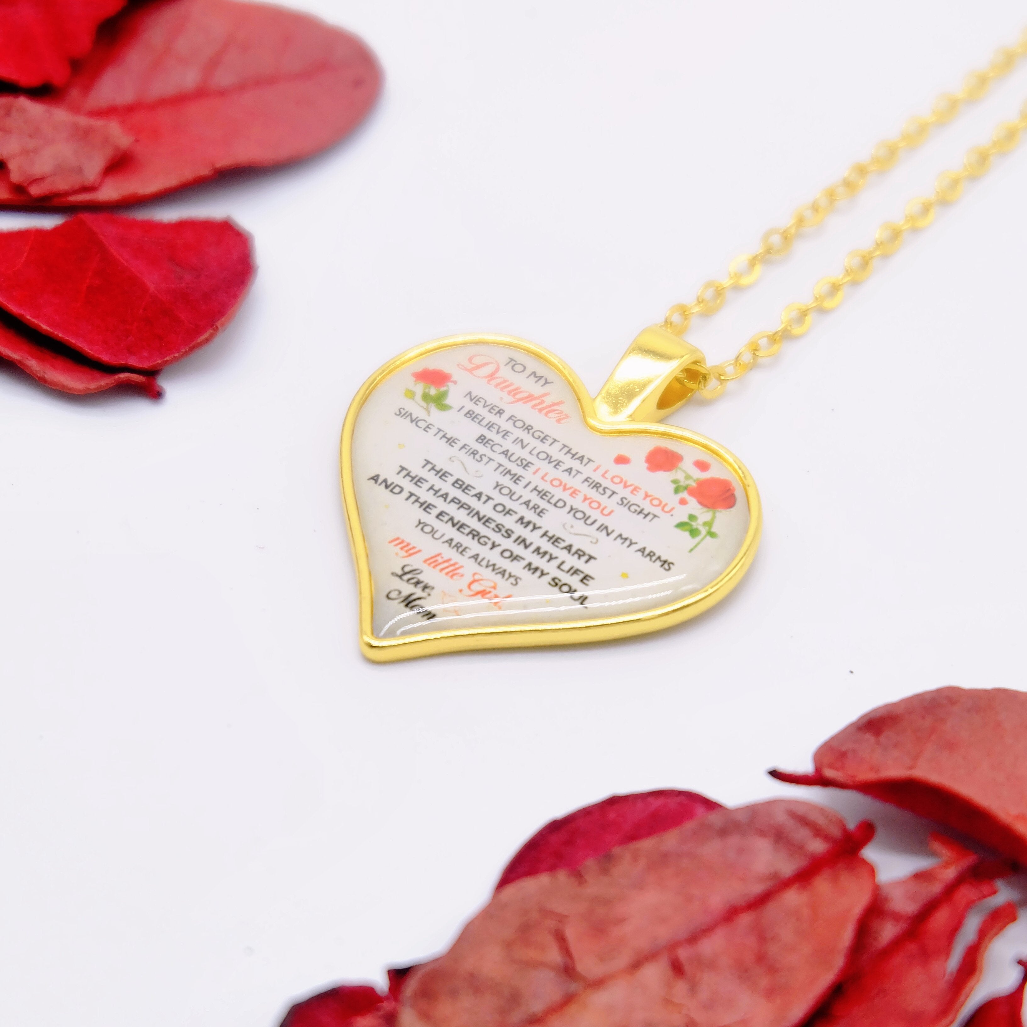 Heart Pendant Necklace To My Daughter-A Loves Gift