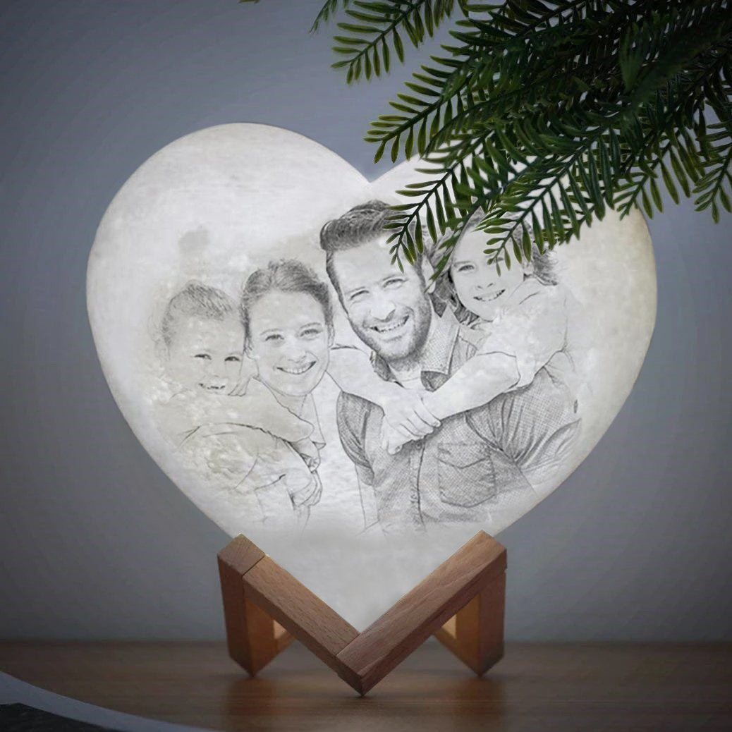 Customized Heart-Shaped Moon Lamp-A Loves Gift