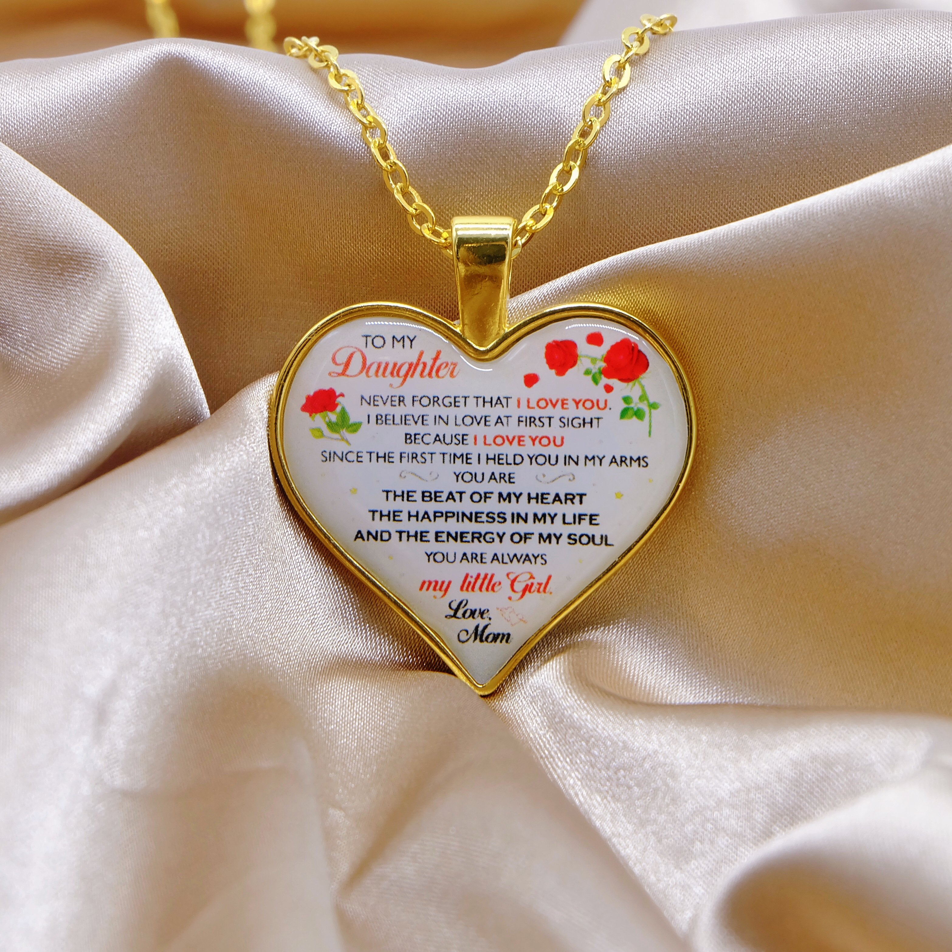 Heart Pendant Necklace To My Daughter-A Loves Gift