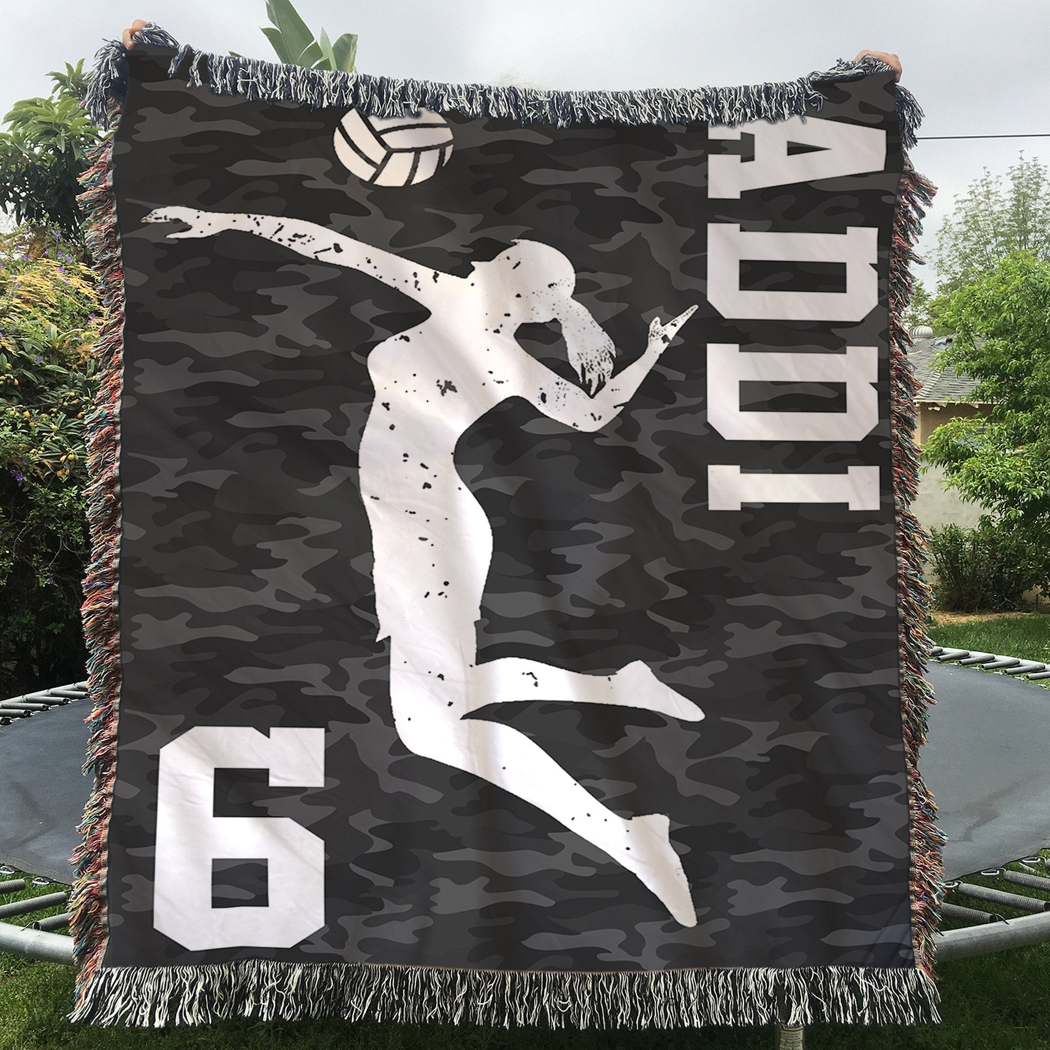 Custom Woven Blanket Volleyball Personalized Name Woven Throw Blanket - 50x60-A Loves Gift