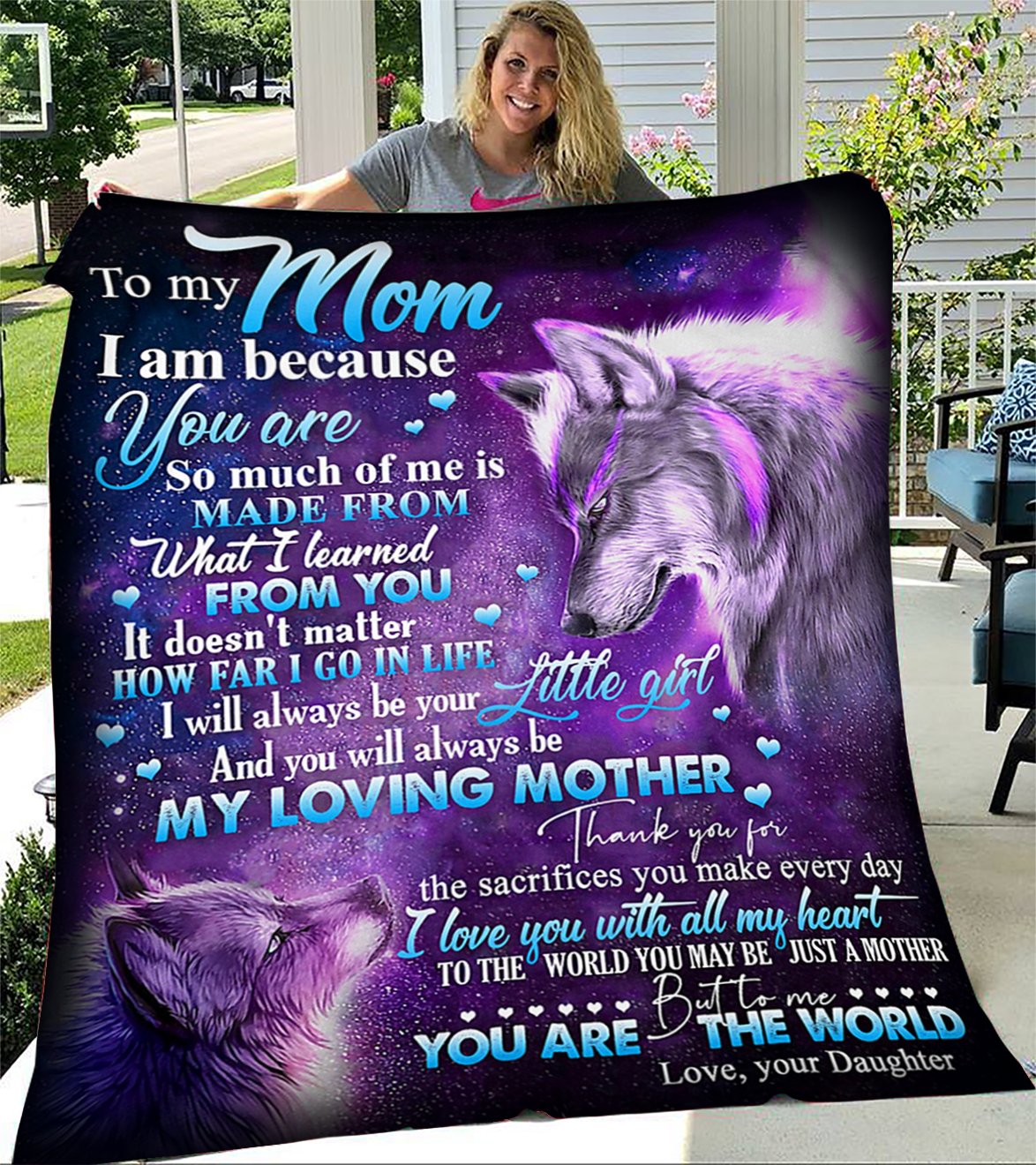 Custom Blanket Wolf To My Mom Blanket - Gift For Mom - SHL Sherpa Blanket-A Loves Gift