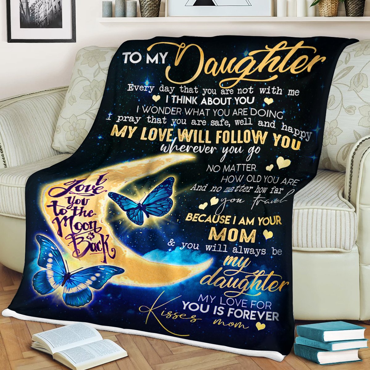 Custom Blanket To My Daughter Blanket - Perfect Gift For Daughter - Fleece Blanket-A Loves Gift