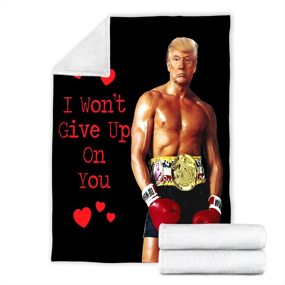 Custom Blanket Boxer Trump Rocky Meme Heavyweight Joke Blanket 2 - Fleece Blanket-A Loves Gift
