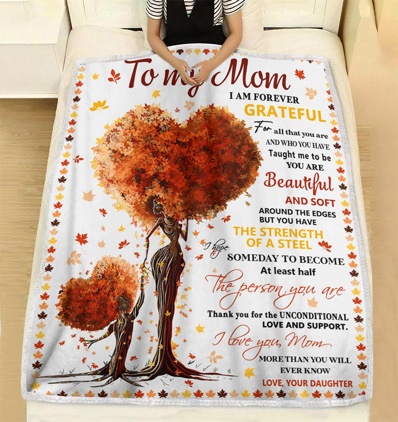 Customs Blanket To My Mom Blanket - Perfect Gift For Mom - Fleece Blanket-A Loves Gift