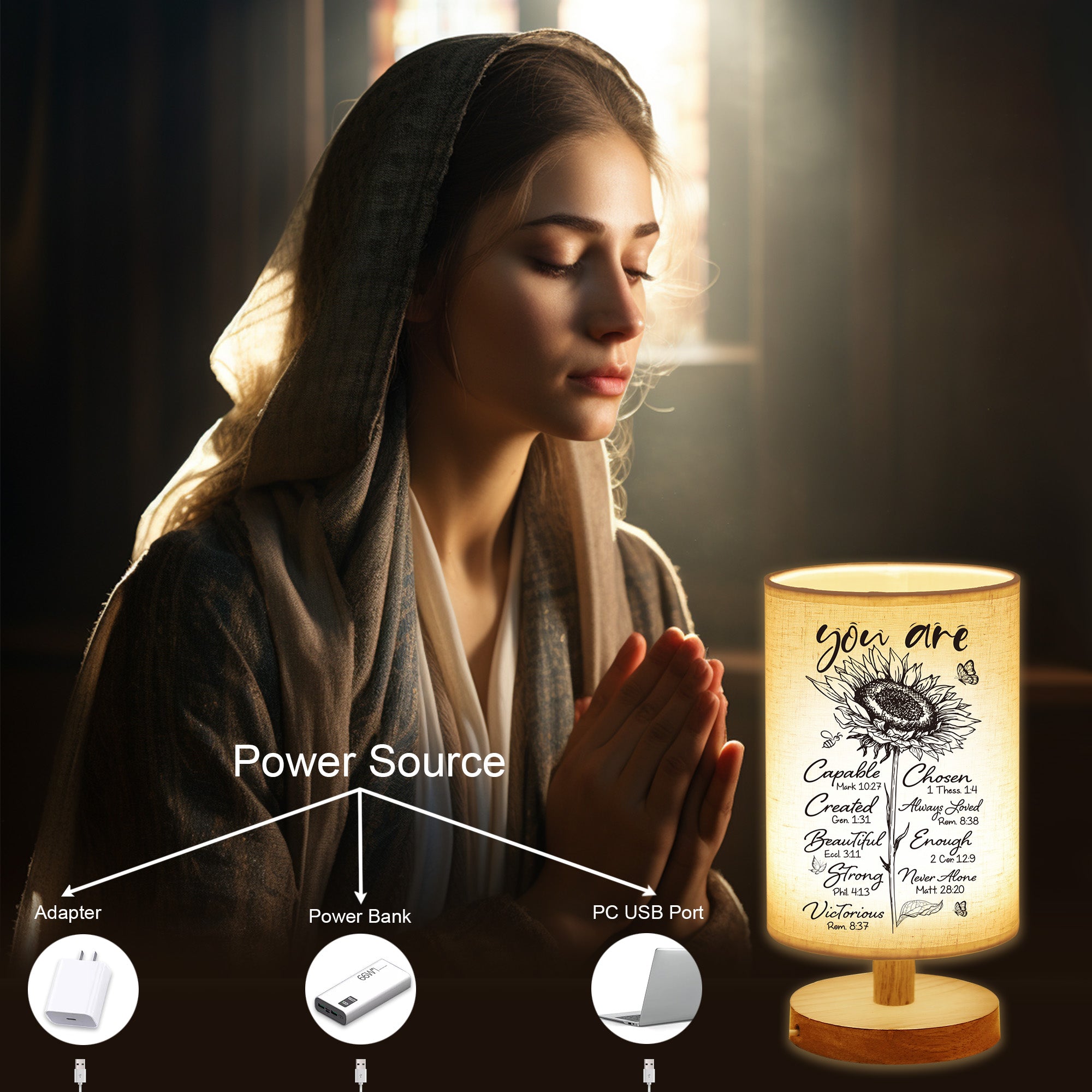 Christian Gifts for Women Sunflower Night Light-A Loves Gift