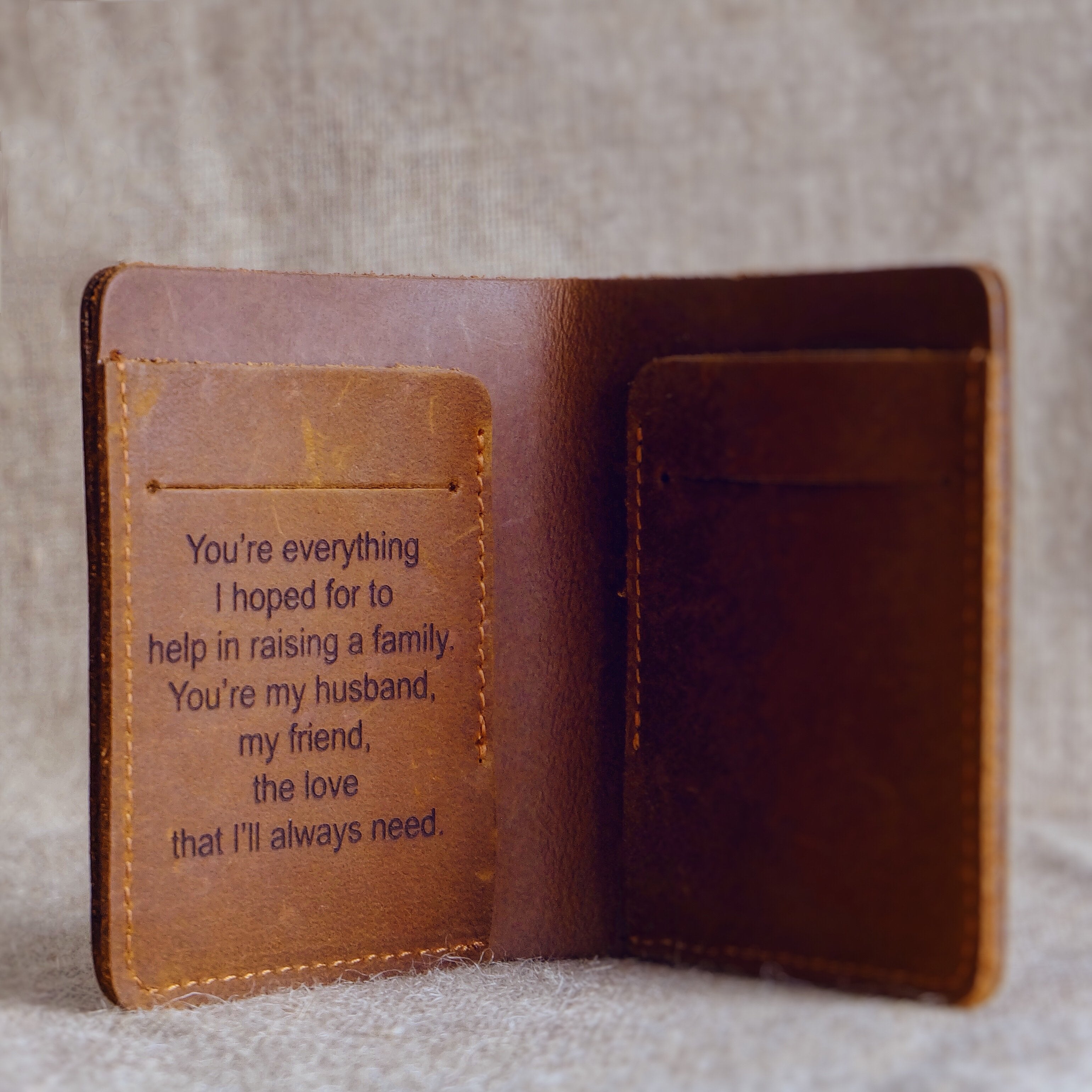 Customized men's leather wallet-A Loves Gift