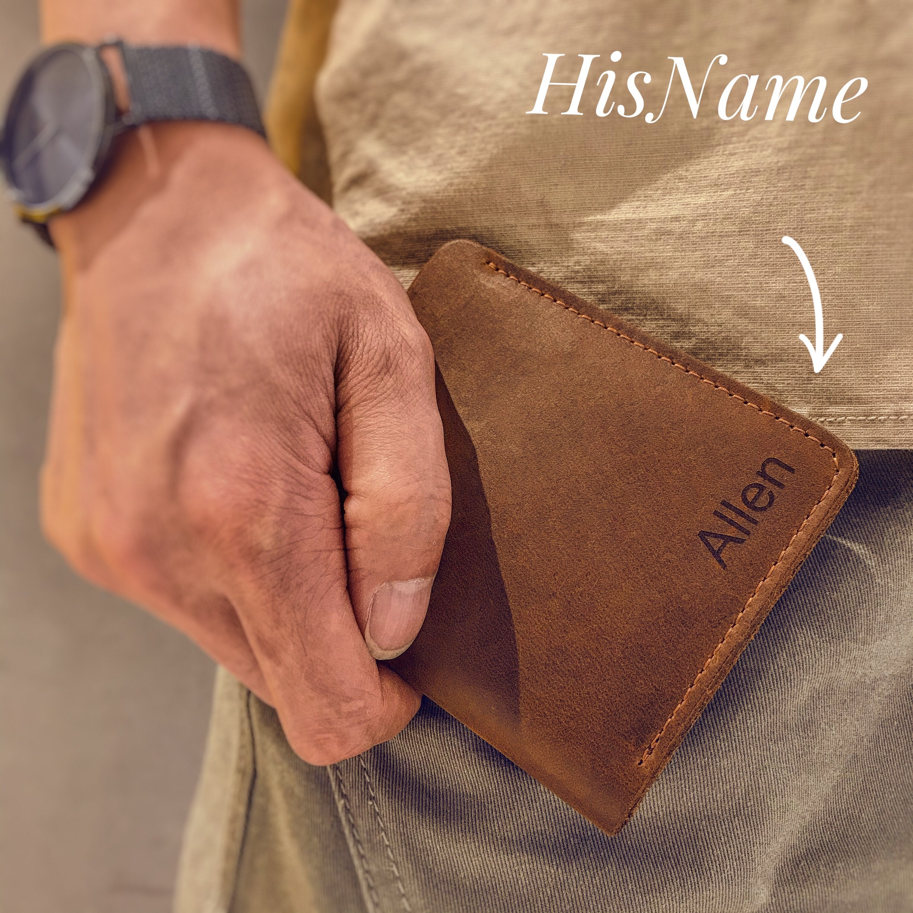 Customized men's leather wallet-A Loves Gift