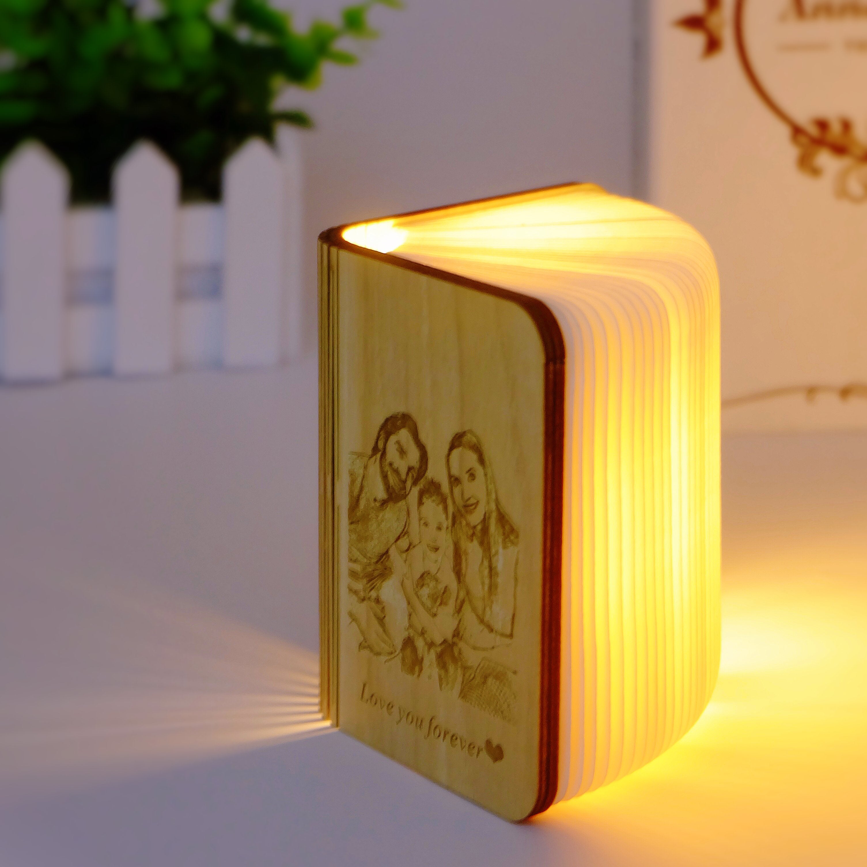 Customized Wooden Book Lamp-A Loves Gift