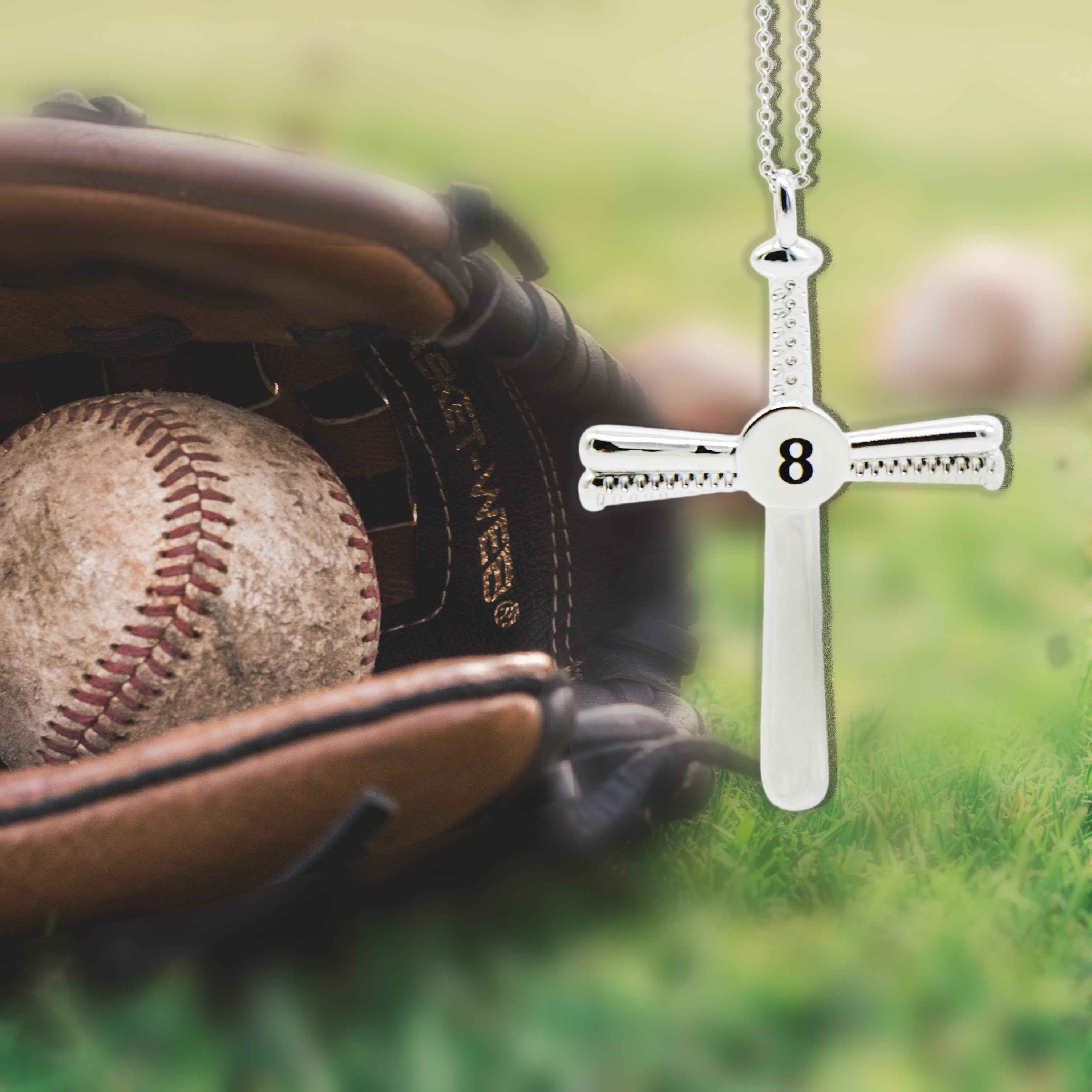 Personalized Engraved Baseball Cross Necklace-A Loves Gift
