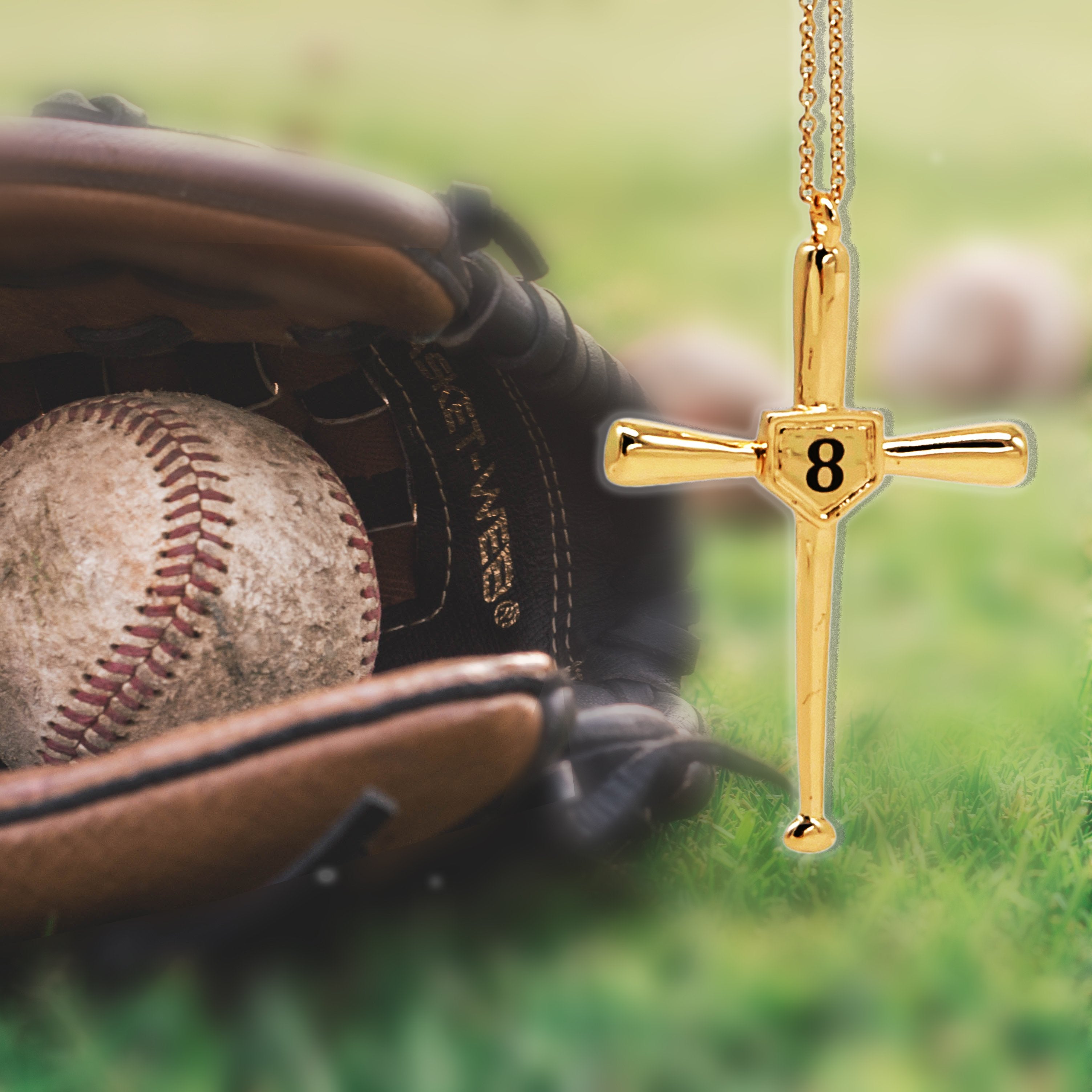 Personalized Engraved Baseball Cross Necklace-A Loves Gift