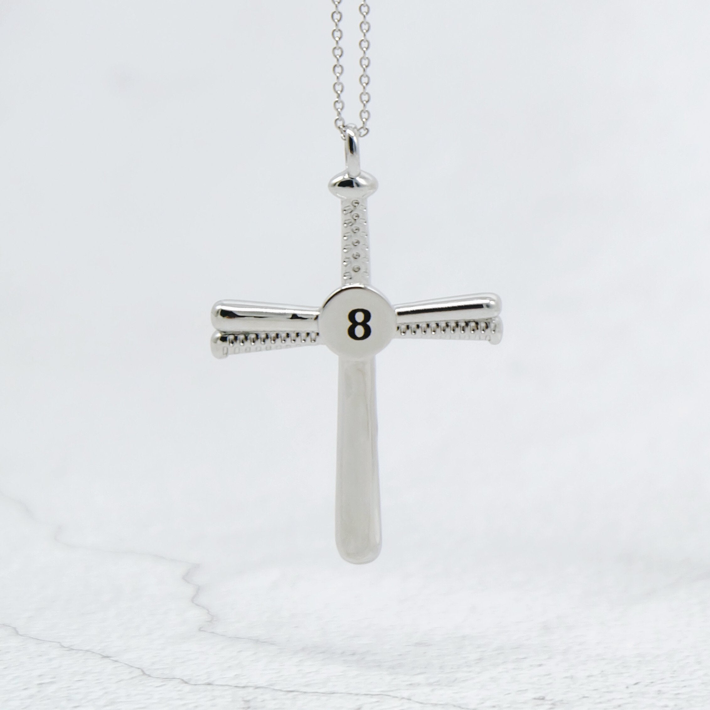 Personalized Engraved Baseball Cross Necklace-A Loves Gift