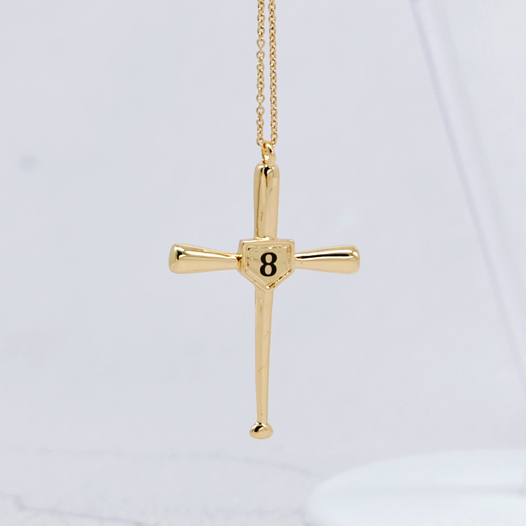 Personalized Engraved Baseball Cross Necklace-A Loves Gift