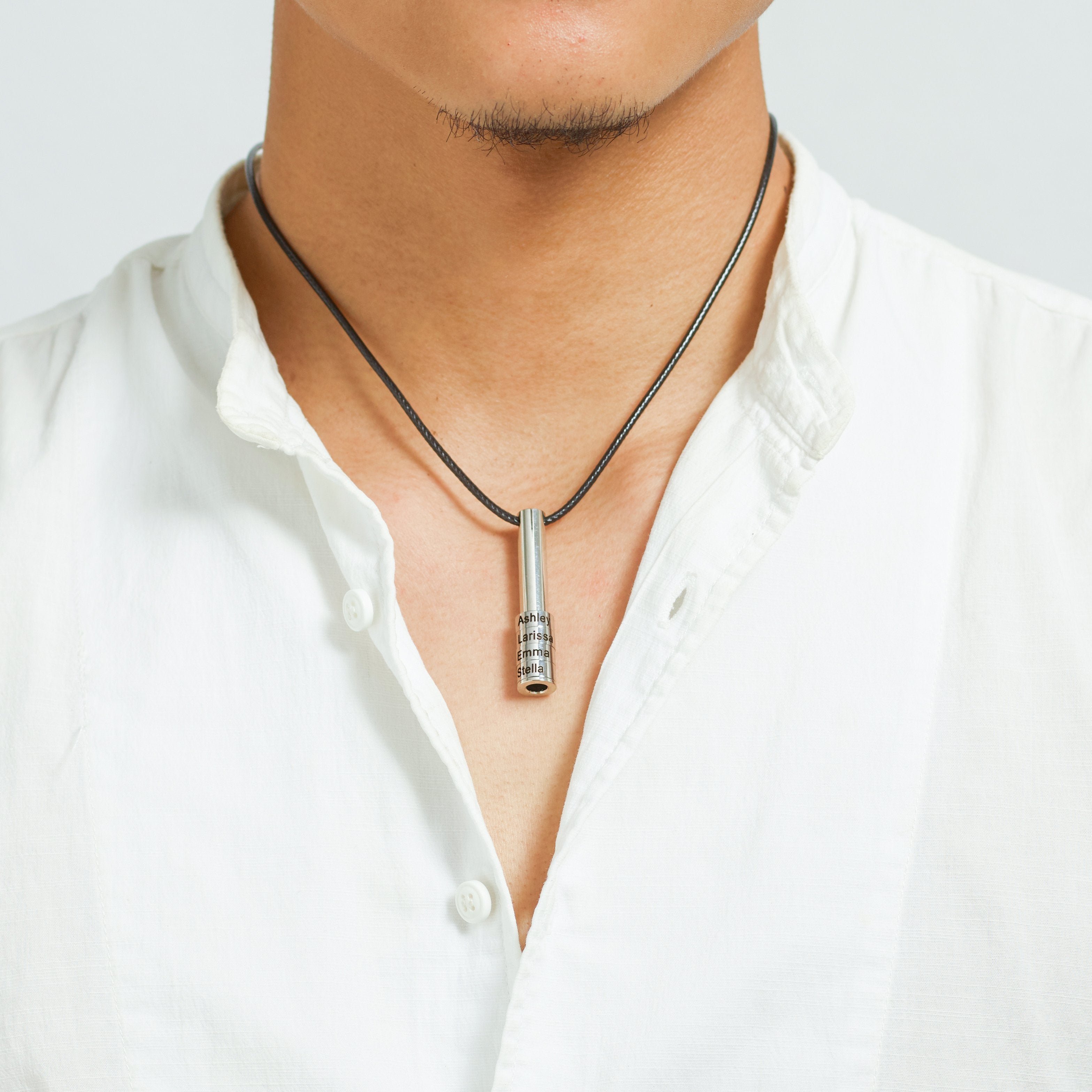 Engraved Family Name Bar Necklace For Men-A Loves Gift