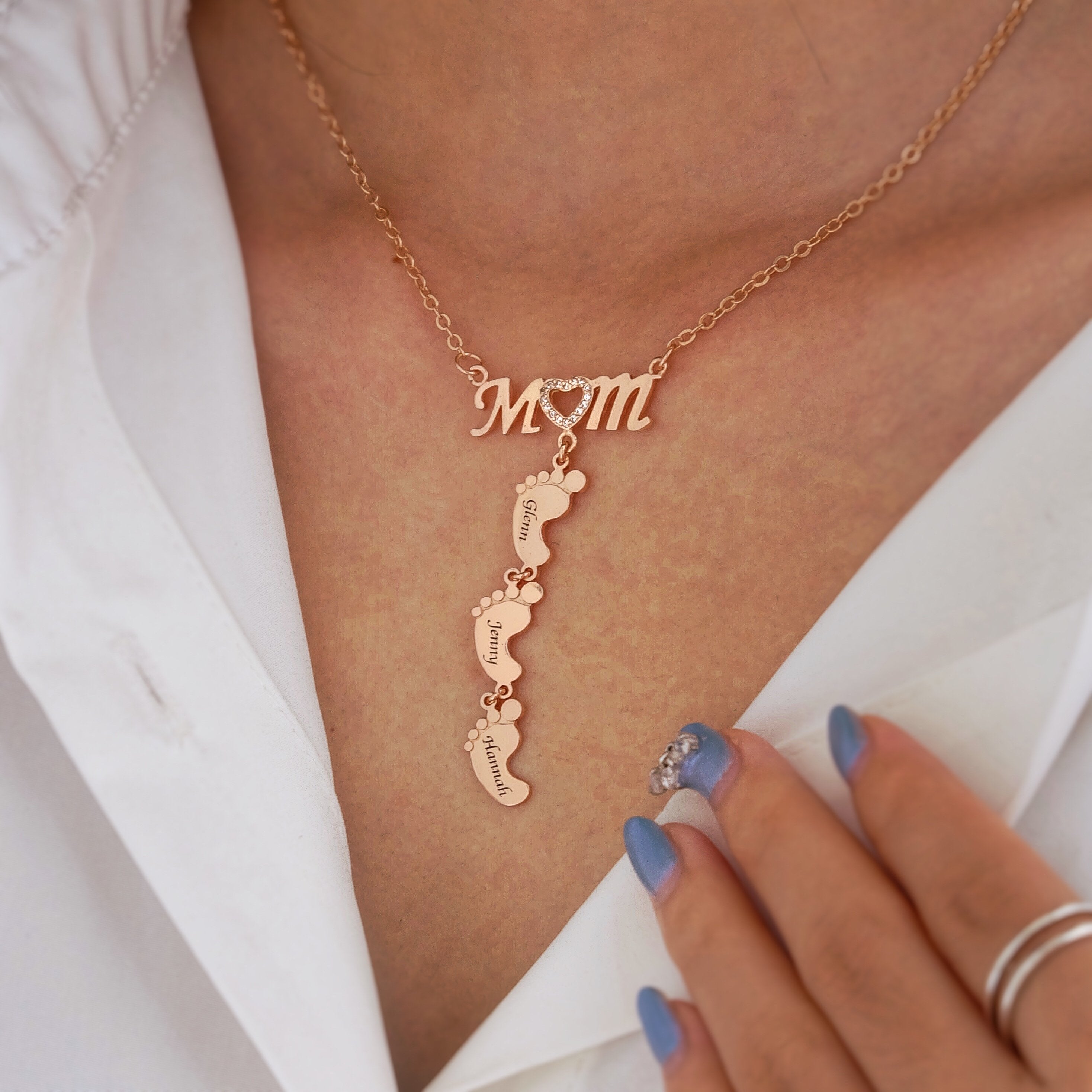 Mom and Baby Feet Necklace-A Loves Gift