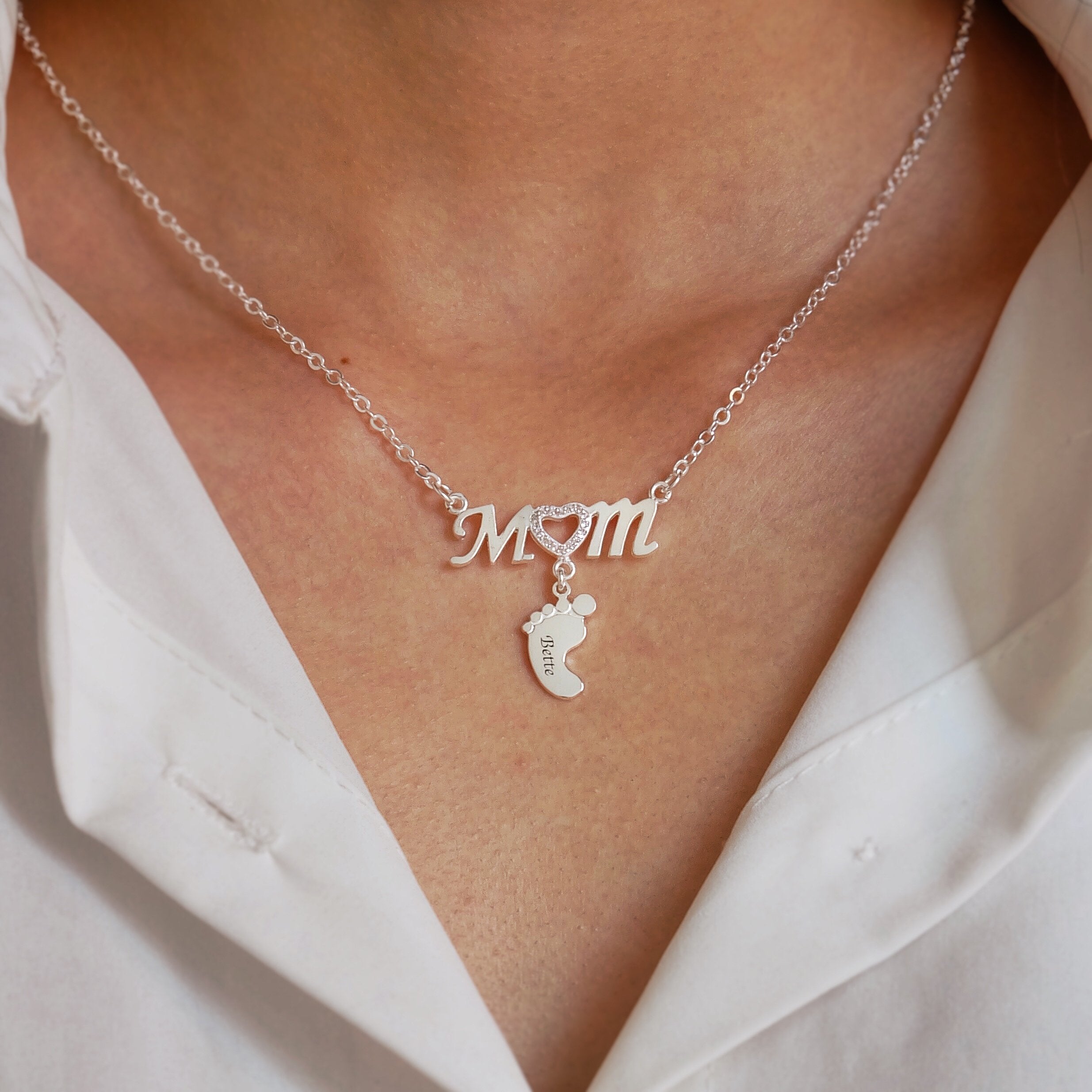 Mom and Baby Feet Necklace-A Loves Gift