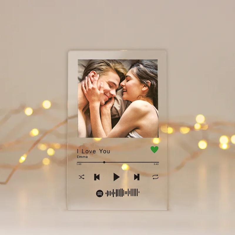 Scannable Spotify Plaque with Personalized Photo-A Loves Gift