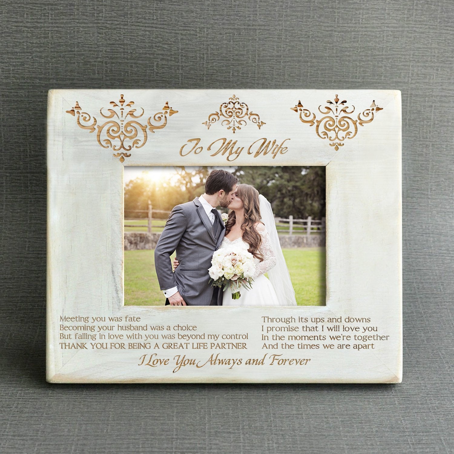 WIFE HUSBAND - THANK YOU FOR BEING A GREAT LIFE PARTNER - WOOD FRAME