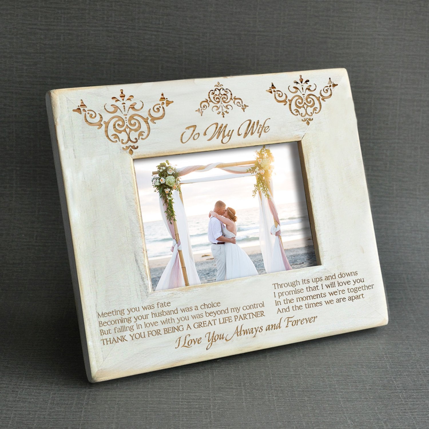 WIFE HUSBAND - THANK YOU FOR BEING A GREAT LIFE PARTNER - WOOD FRAME 