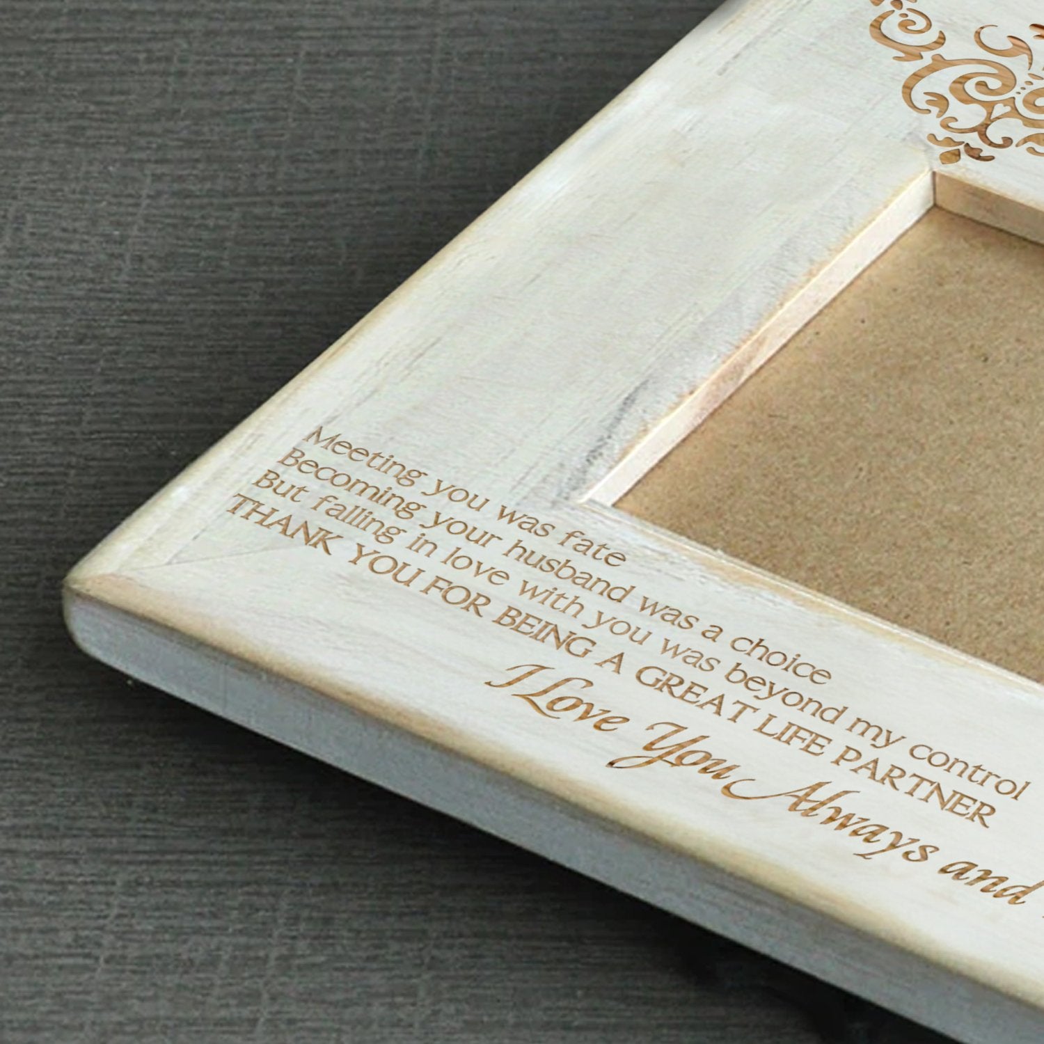 WIFE HUSBAND - THANK YOU FOR BEING A GREAT LIFE PARTNER - WOOD FRAME