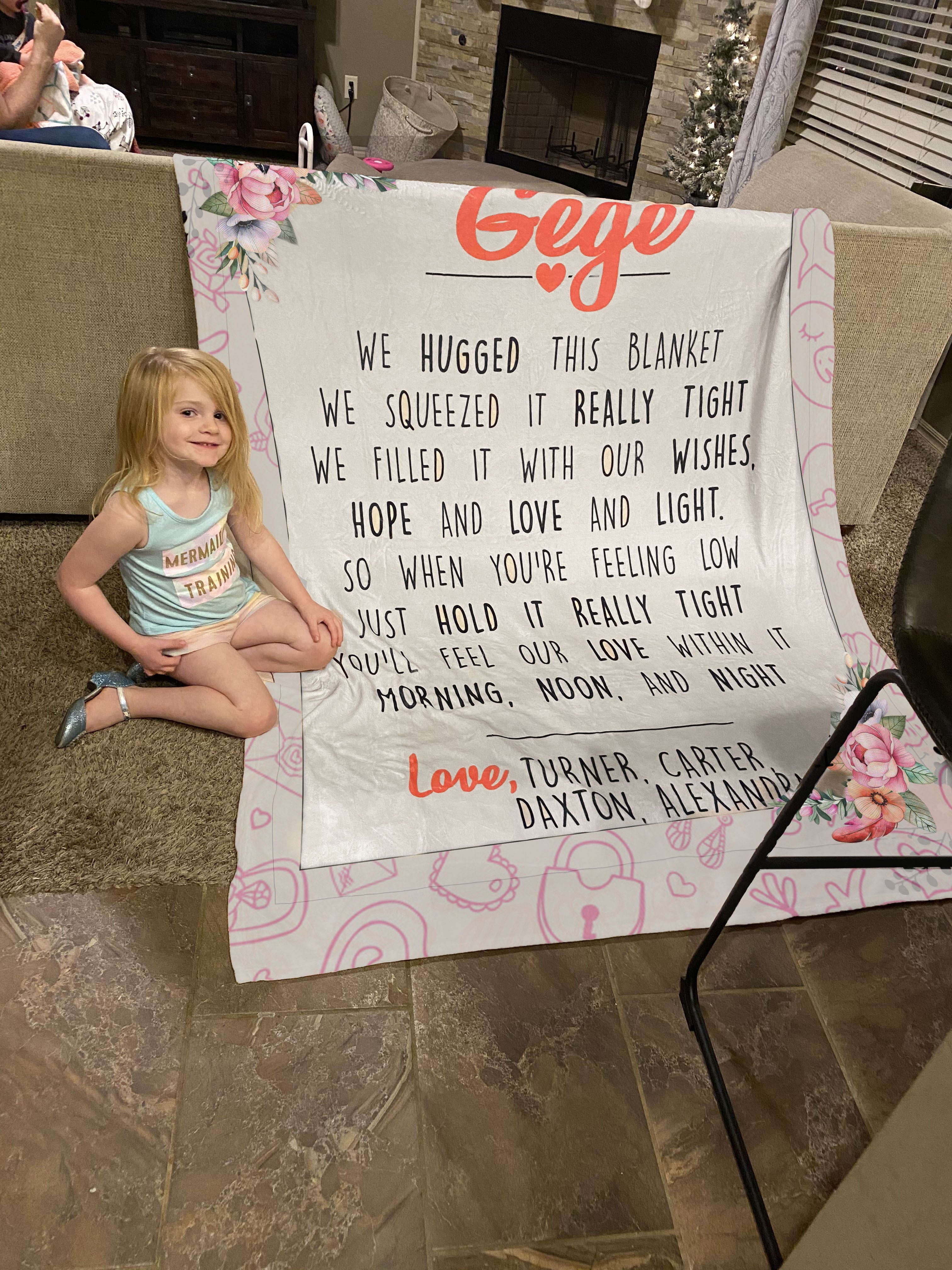 Customized We Hugged This Blanket We Squeezed It Really Tight Gift For Grandma Blanket-A Loves Gift