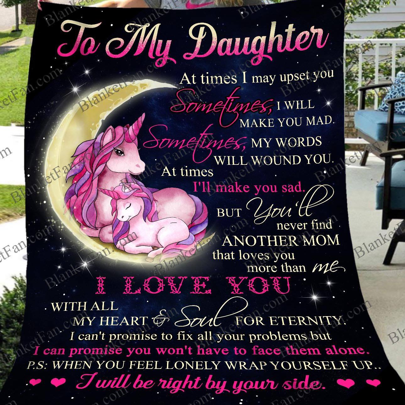 To My Daughter I Will Be Right By Your Side Blanket Christmas Gift For Daughter-A Loves Gift