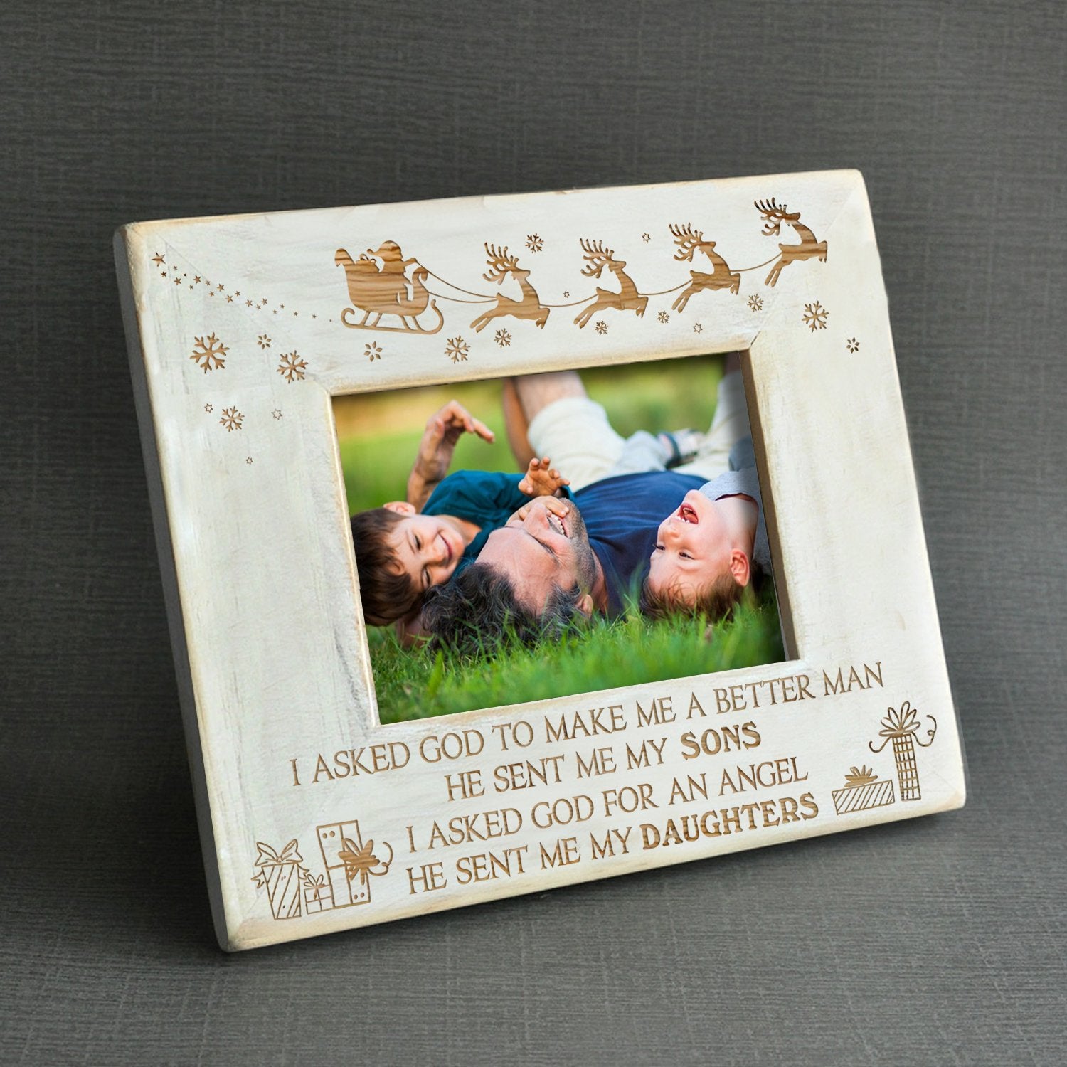 I ASKED GOD - DAUGHTERS &amp; SONS - WOOD FRAME 