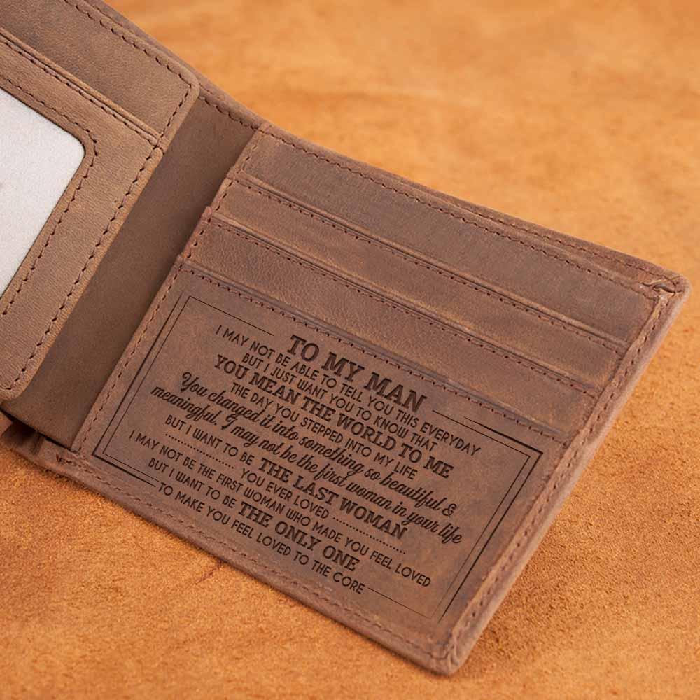 LEATHER WALLET TO MY MAN-A Loves Gift
