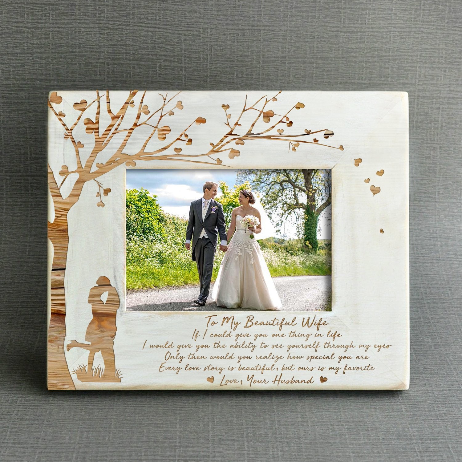 WIFE HUSBAND - ONE THING - WOOD FRAME 