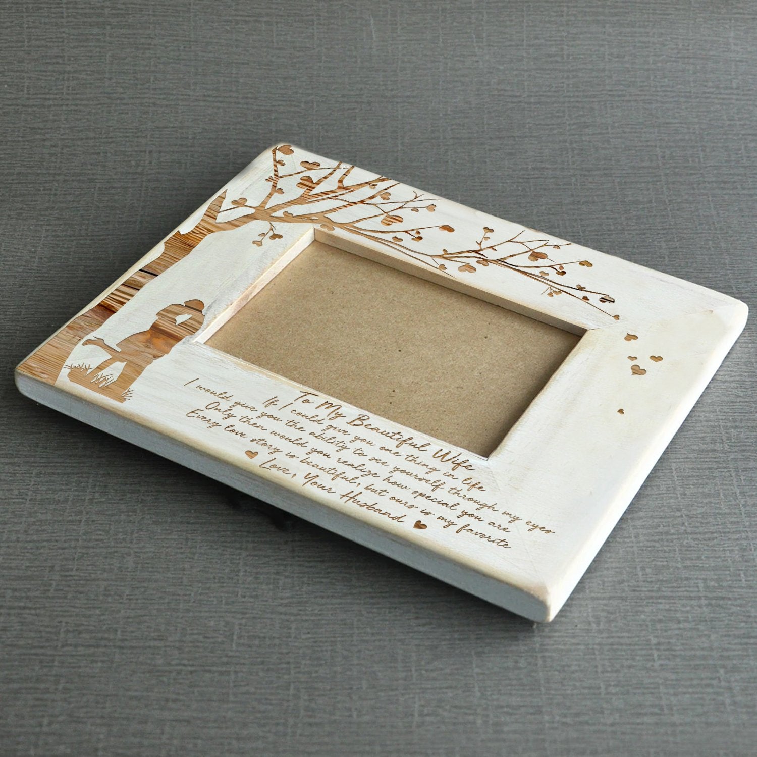 WIFE HUSBAND - ONE THING - WOOD FRAME