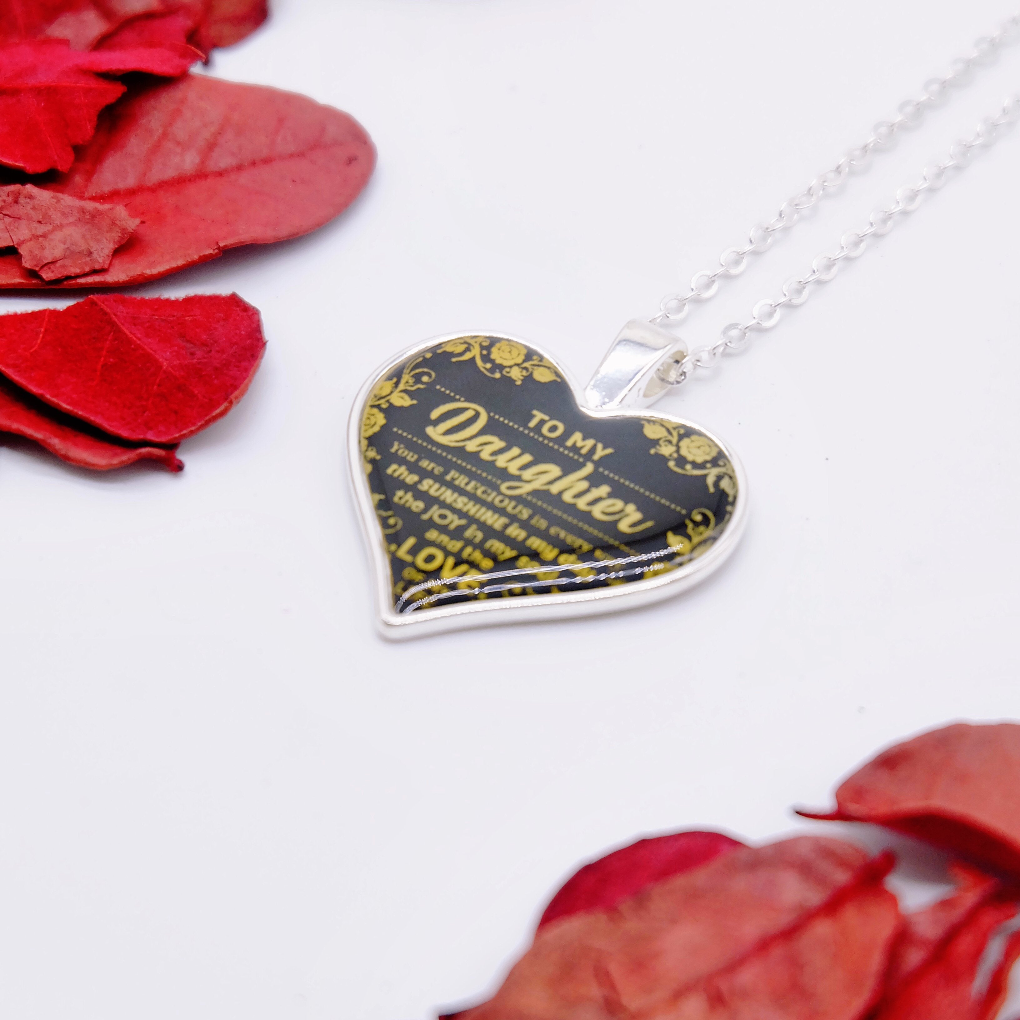 Heart Pendant Necklace To My Daughter-A Loves Gift