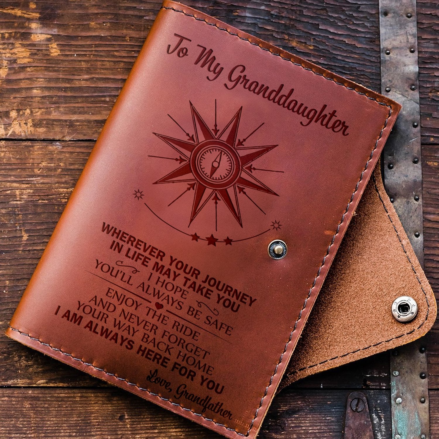 GRANDDAUGHTER GRANDFATHER - ALWAYS BE SAFE - JOURNAL COVER-A Loves Gift