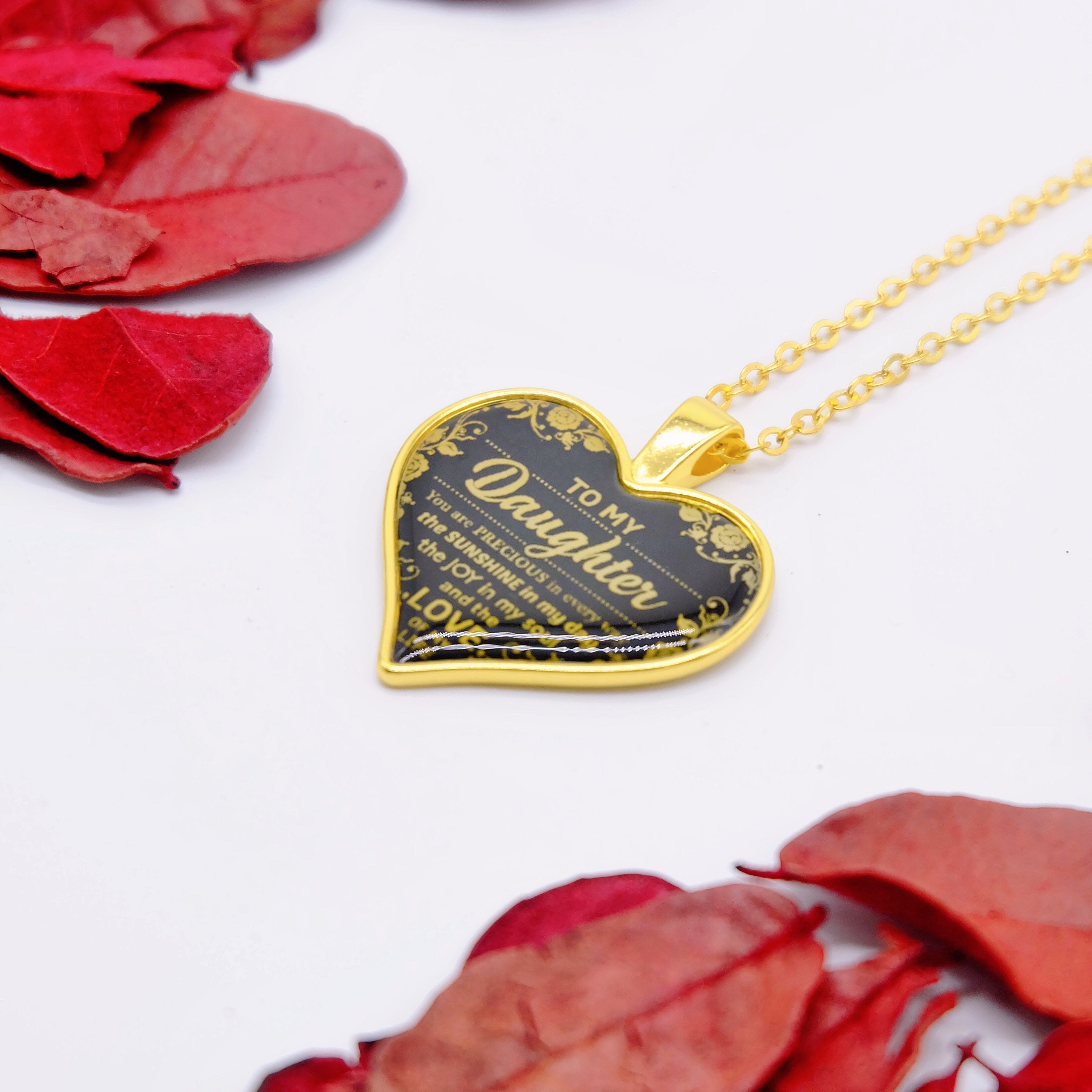 Heart Pendant Necklace To My Daughter-A Loves Gift