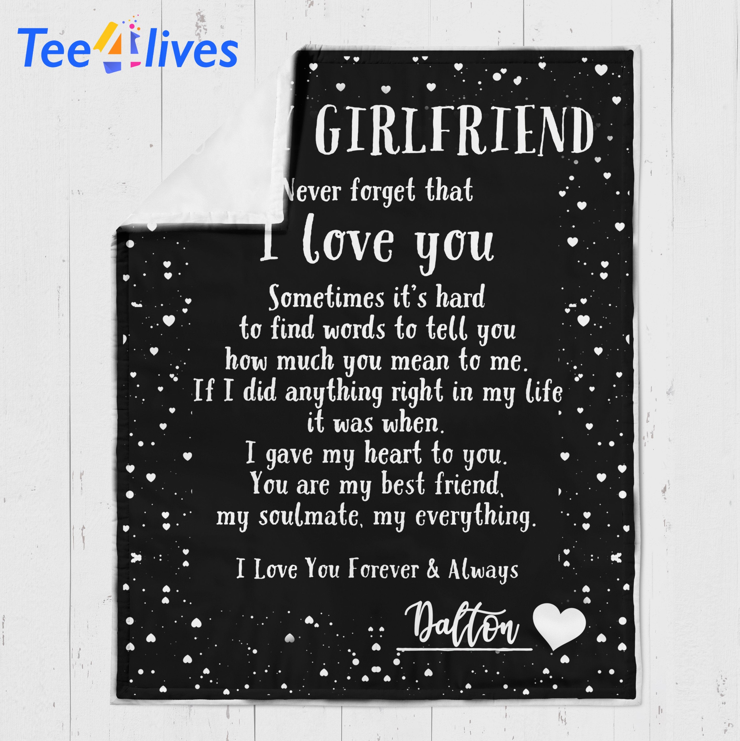 Custom Blankets Personalized Blanket - Perfect gift for Girlfriend - Fleece Blanket-A Loves Gift