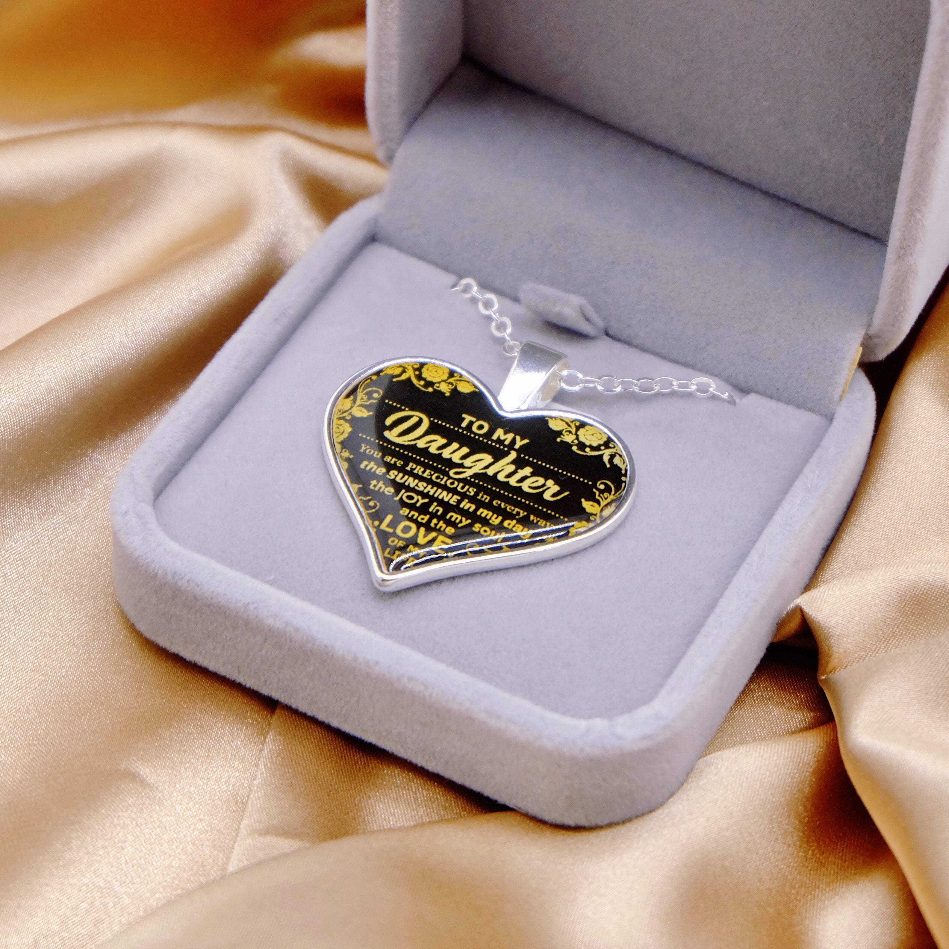 Heart Pendant Necklace To My Daughter-A Loves Gift