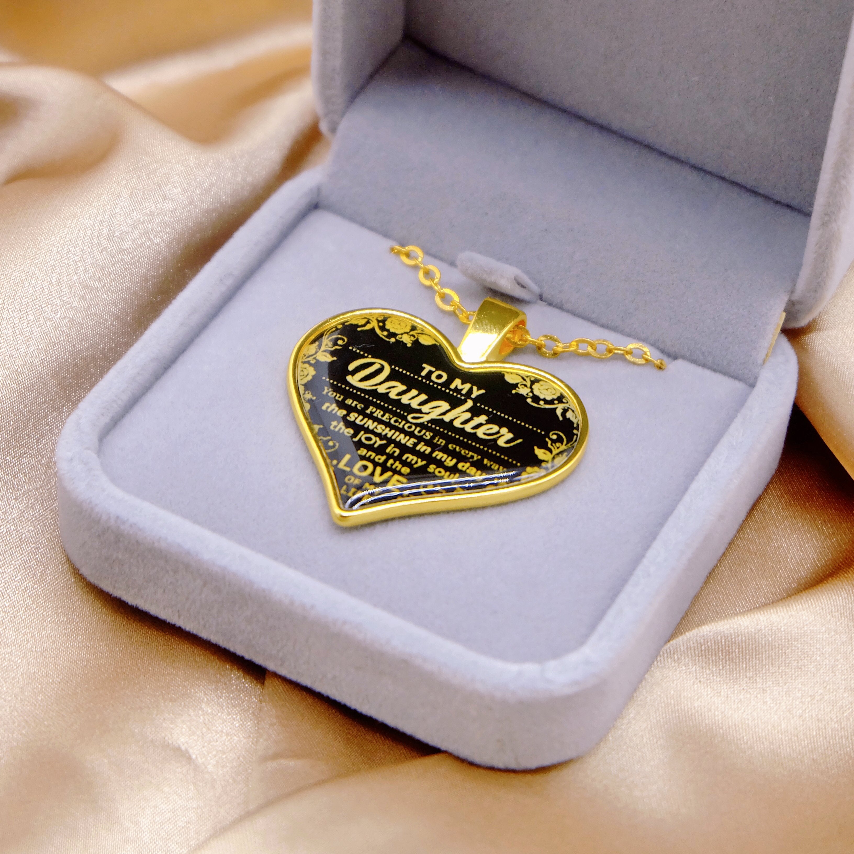 Heart Pendant Necklace To My Daughter-A Loves Gift