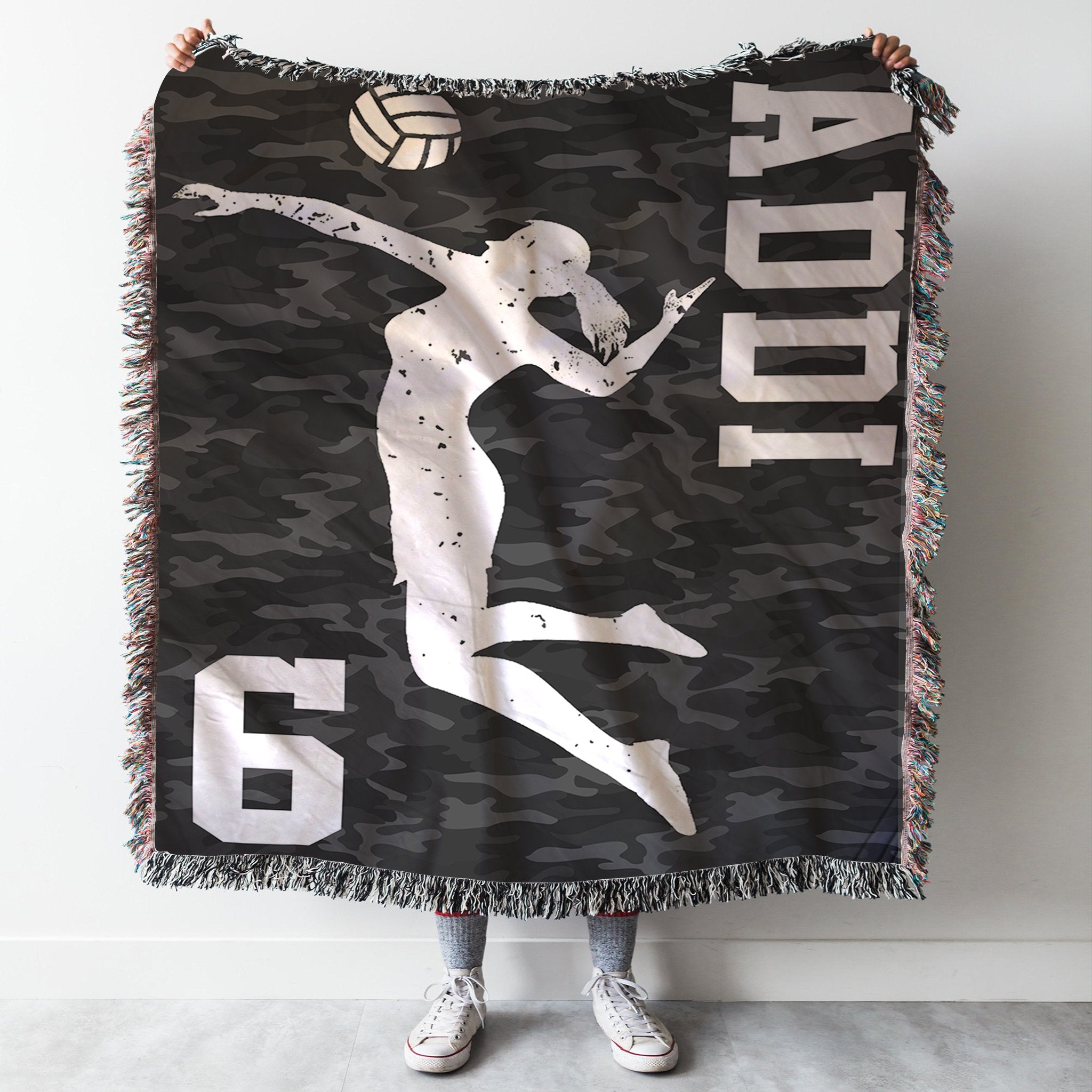 Custom Woven Blanket Volleyball Personalized Name Woven Throw Blanket - 50x60-A Loves Gift