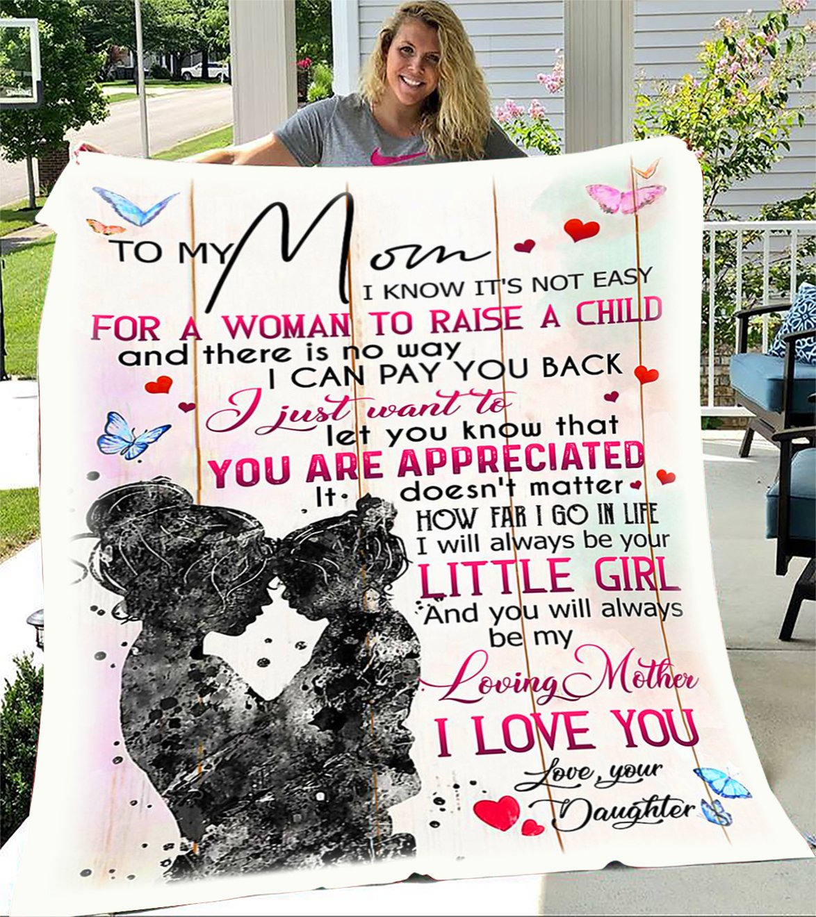 Customs Blanket To My Mom Blanket - Gift for Mom - Fleece Blanket-A Loves Gift