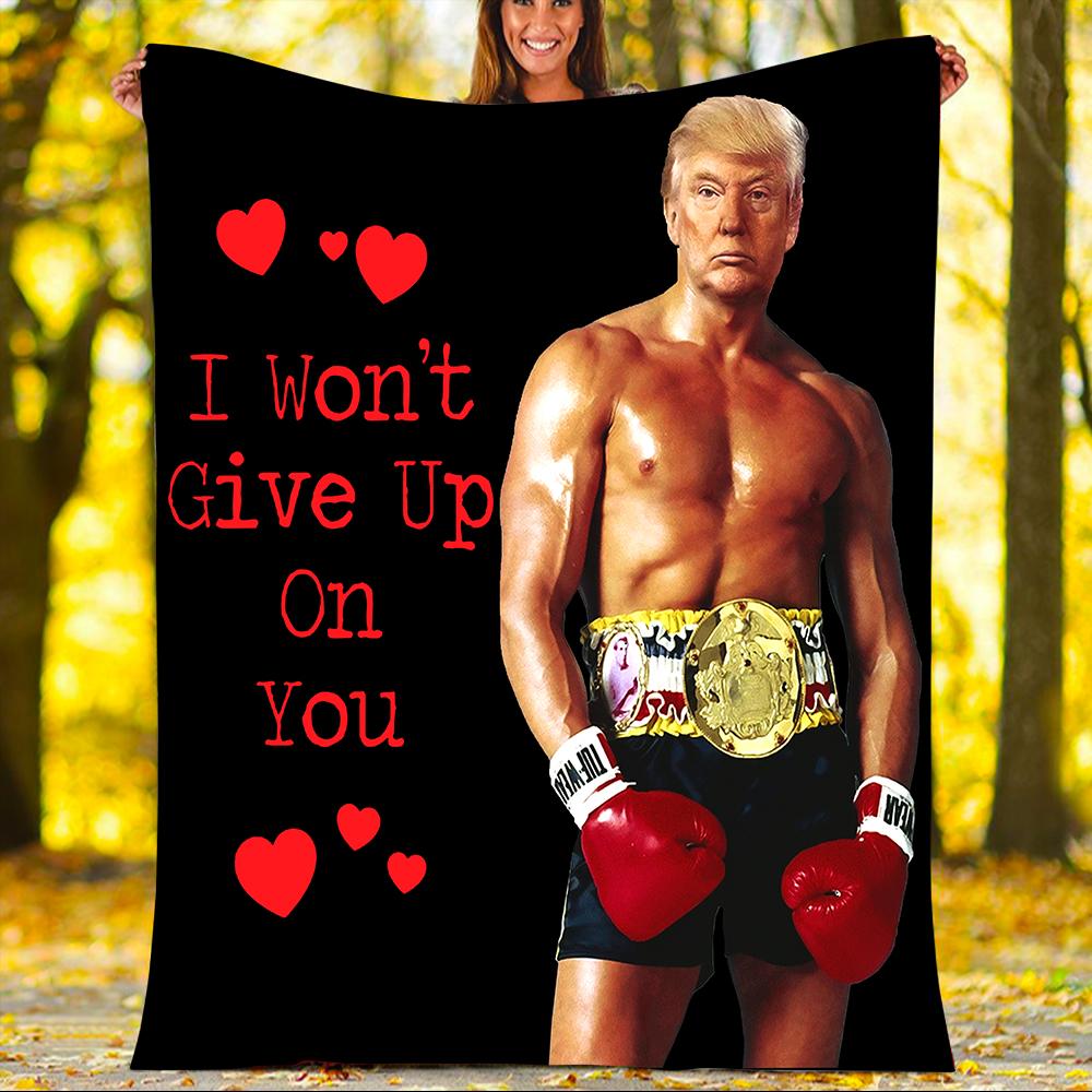 Custom Blanket Boxer Trump Rocky Meme Heavyweight Joke Blanket 2 - Fleece Blanket-A Loves Gift