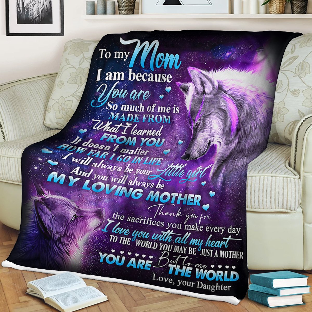 Custom Blanket Wolf To My Mom Blanket - Gift For Mom - SHL Sherpa Blanket-A Loves Gift
