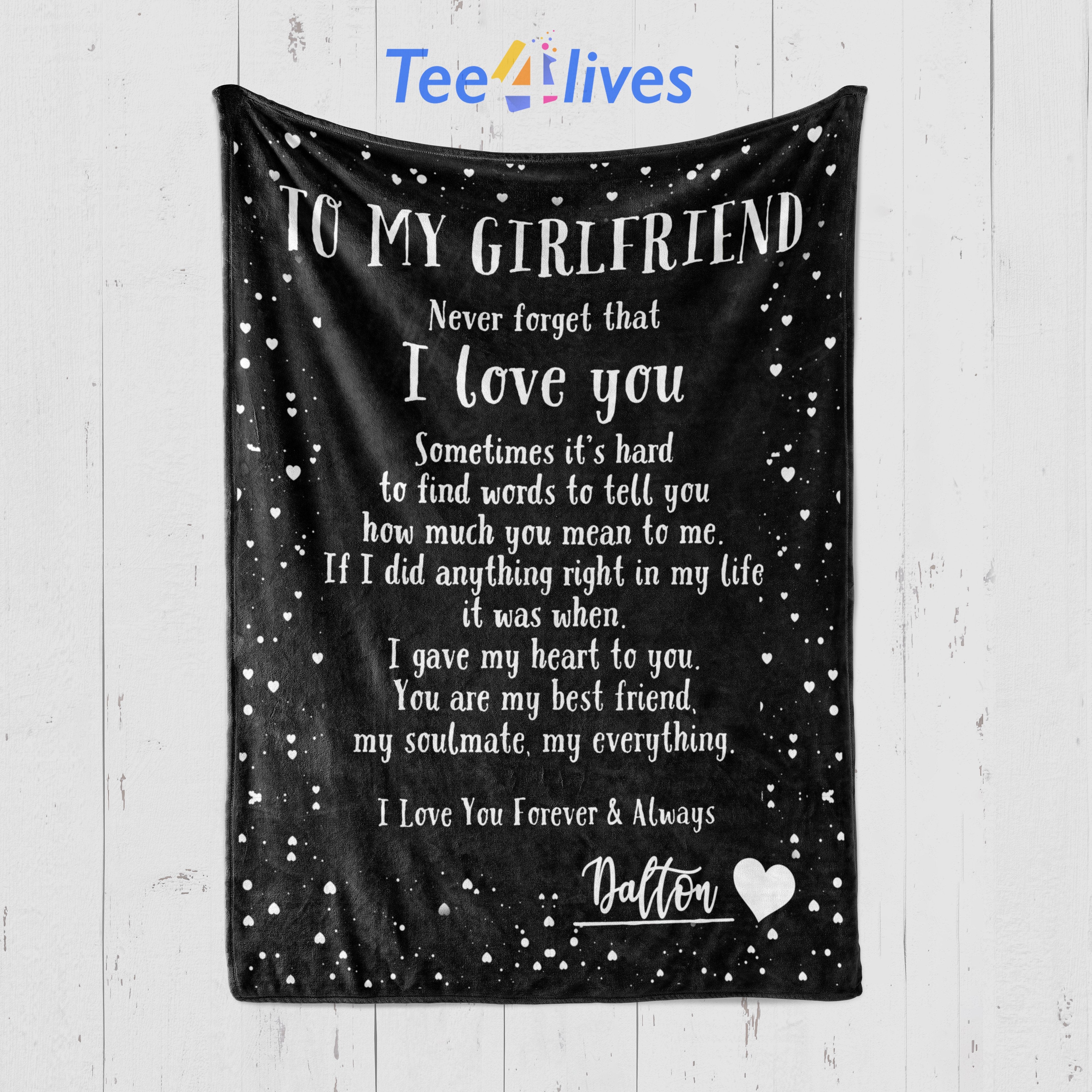 Custom Blankets Personalized Blanket - Perfect gift for Girlfriend - Fleece Blanket-A Loves Gift