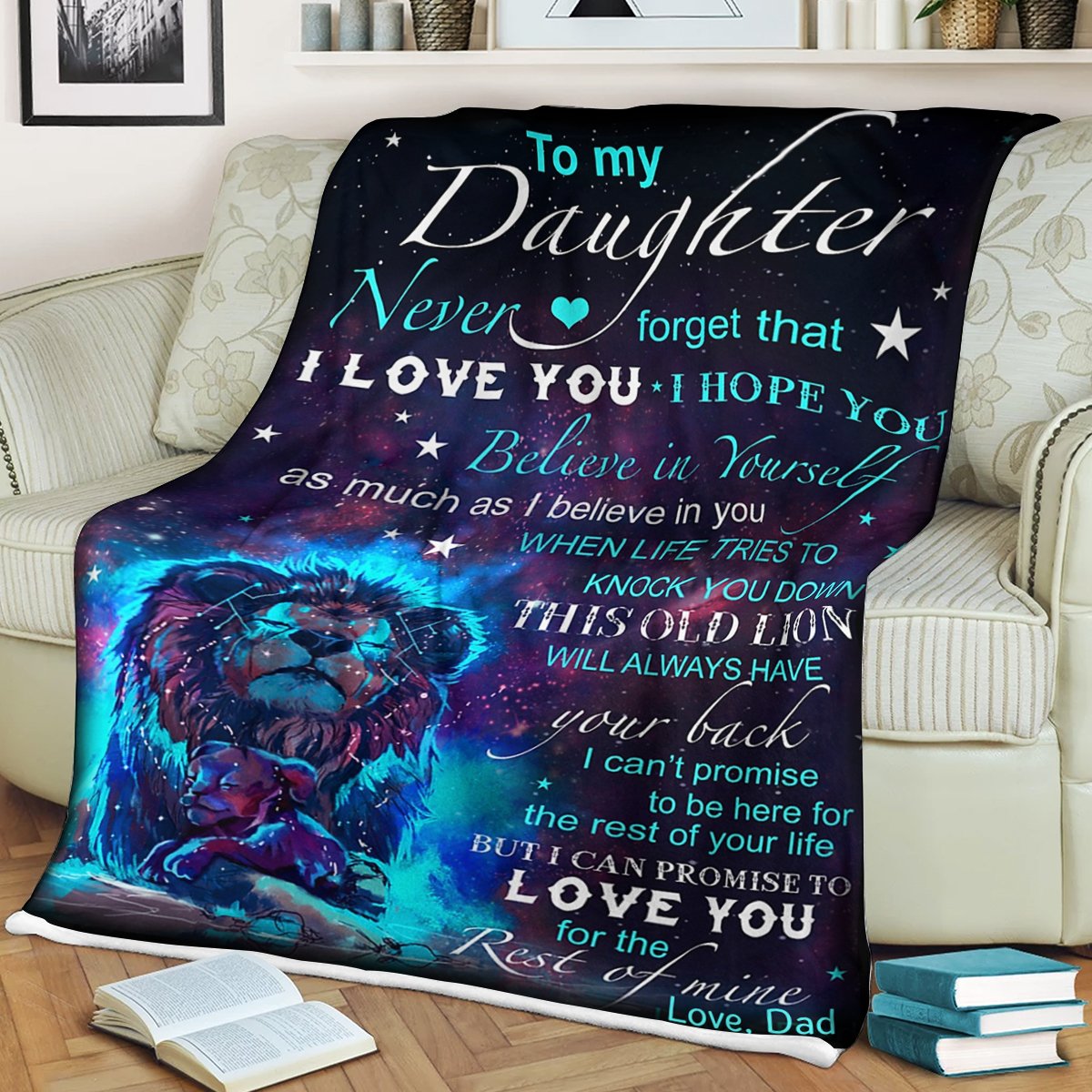 Custom Blanket Lion To My Daughter Blanket - Gift For Daughter - Fleece Blanket-A Loves Gift