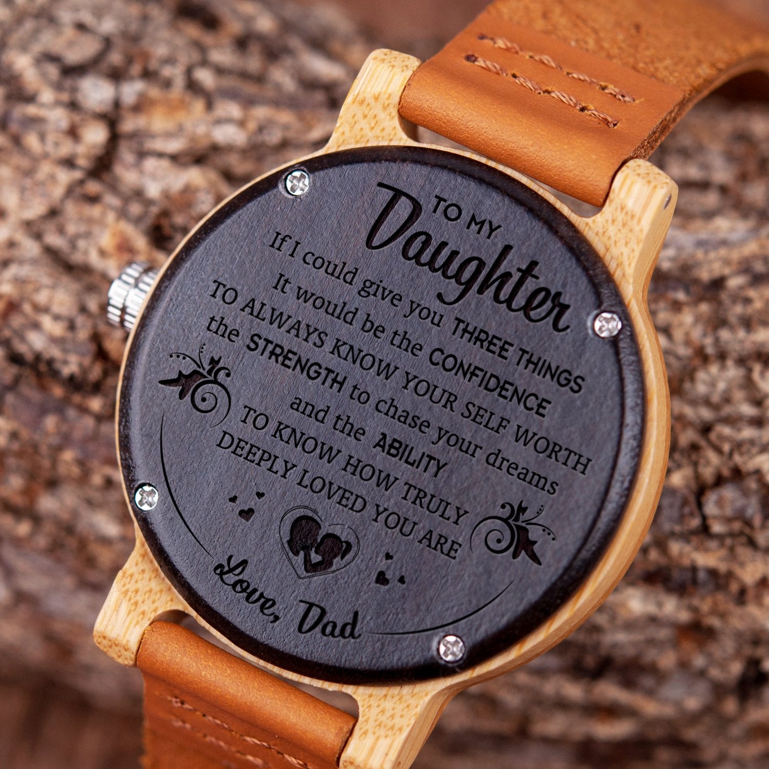 DAUGHTER DAD - THREE THINGS - WOOD WATCH