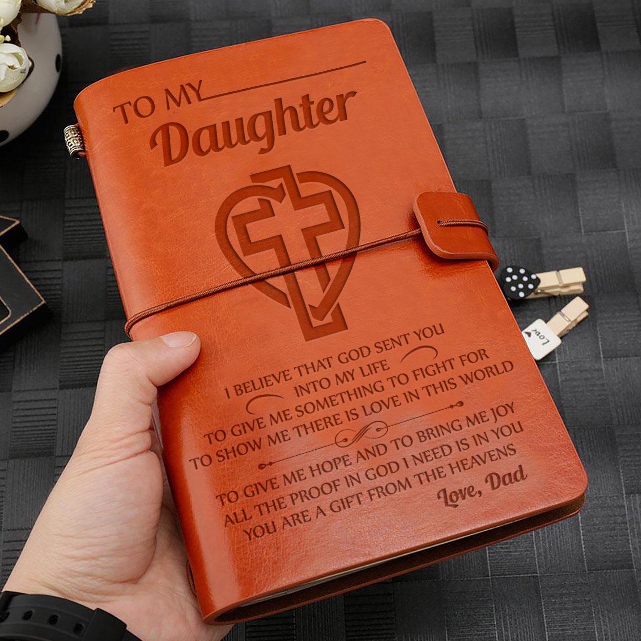 DAUGHTER DAD - A GIFT FROM THE HEAVENS - VINTAGE JOURNAL-A Loves Gift