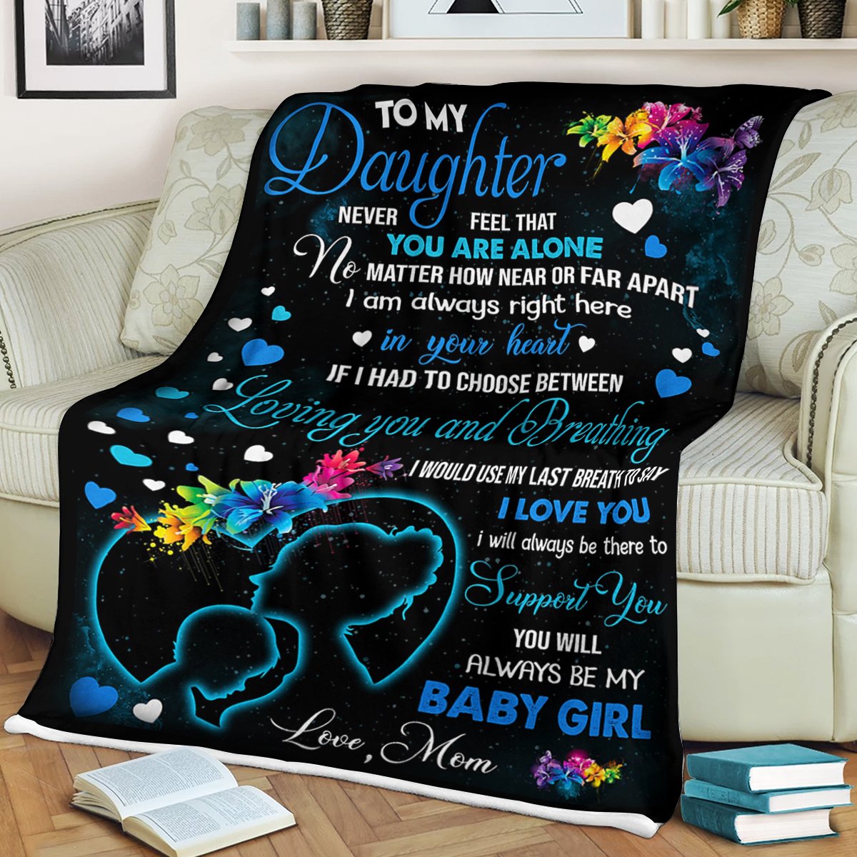Custom Blanket To my Daughter Blanket - Gift For Daughter - Fleece Blanket-A Loves Gift
